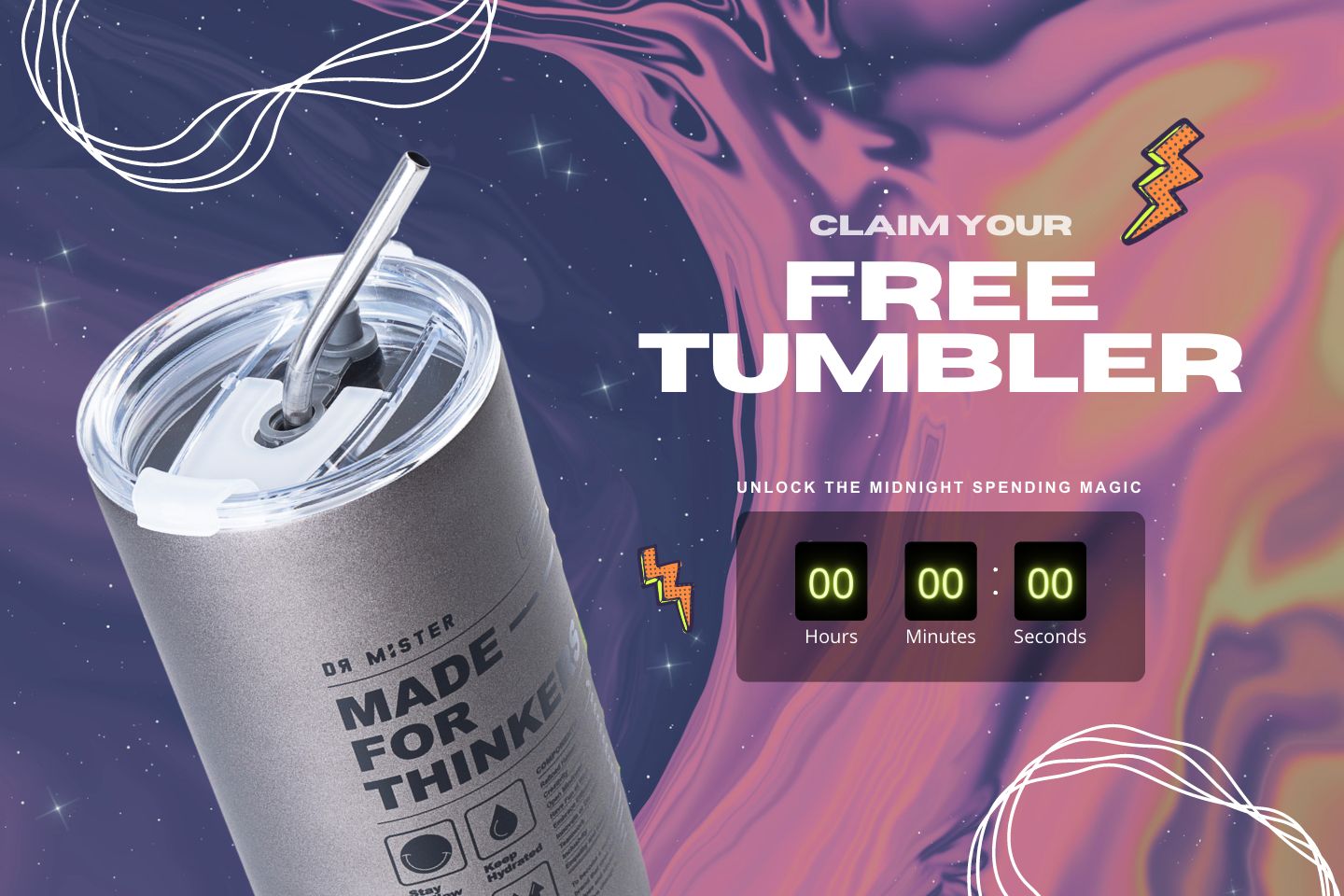 23 - Unlock the Midnight Spending Magic: Free Tumbler Await at Midnight!