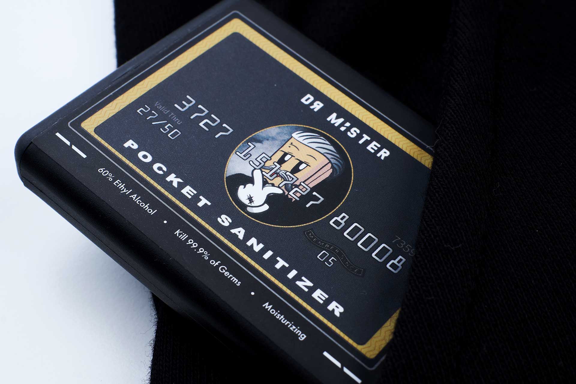 F21 "The Famed Unknown" Black Card Pocket Sanitizer