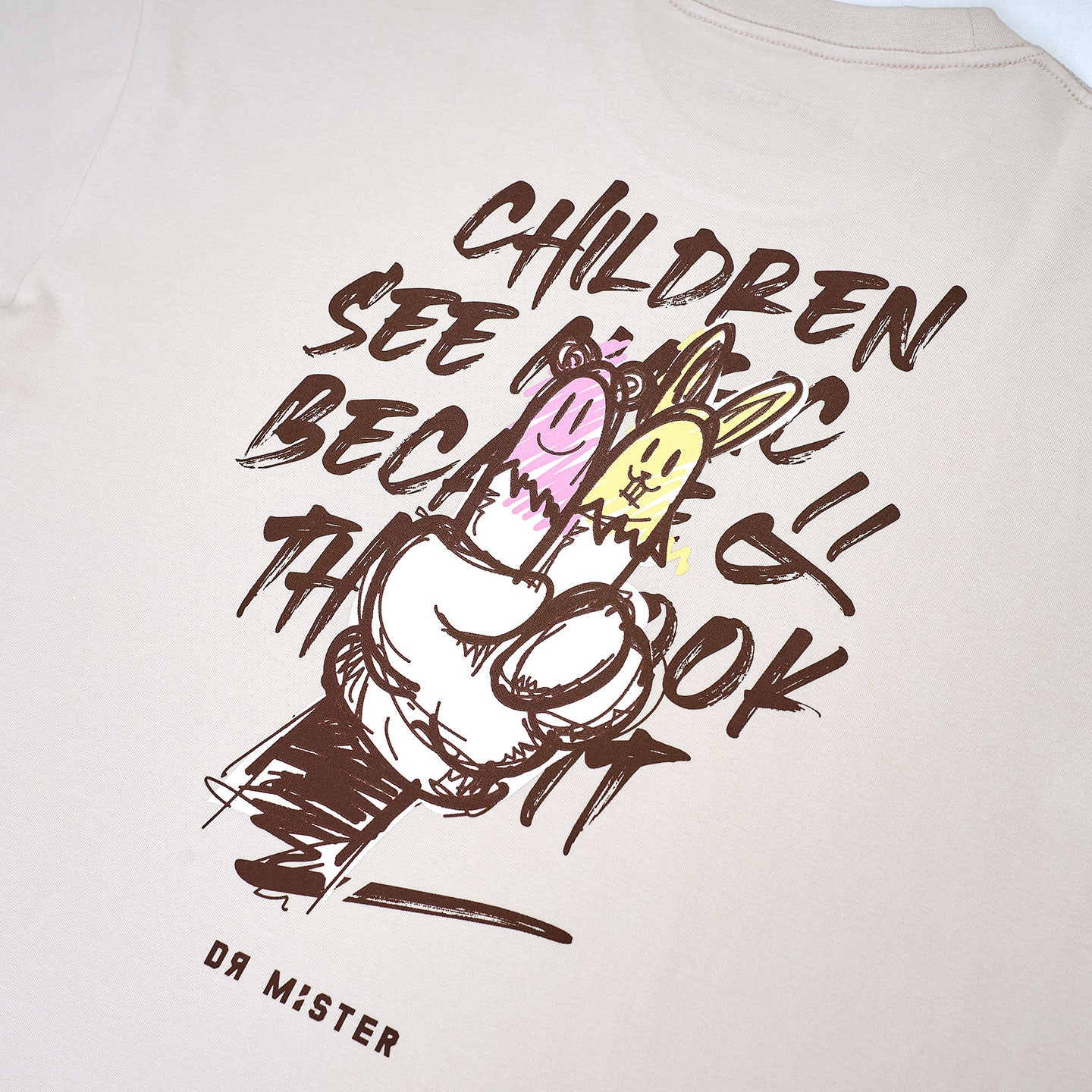 Peace Oversized Tee - Beige (Isetan SG Exclusive)