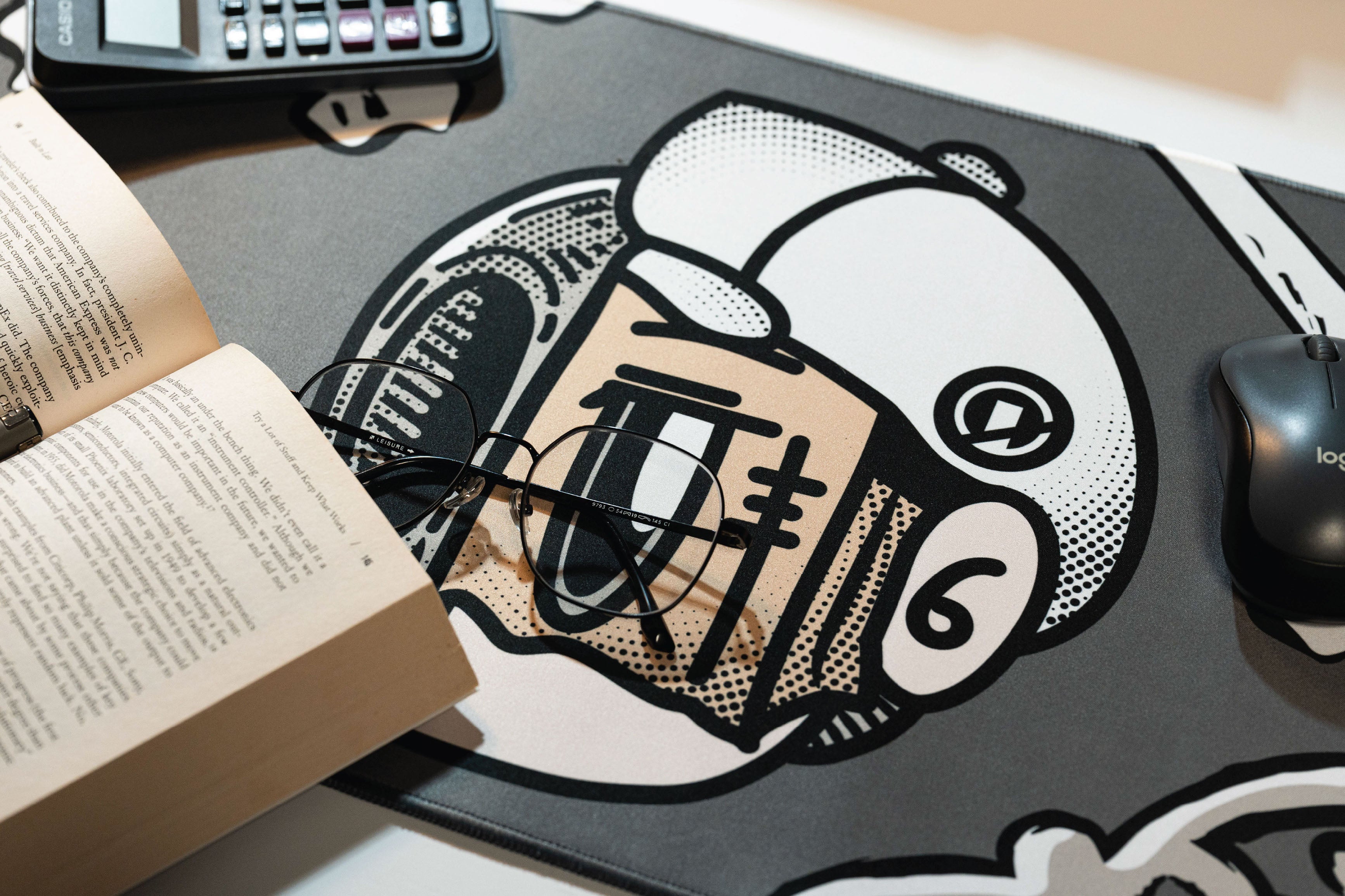 Half Dead Half Famous Desk Mat - Grey