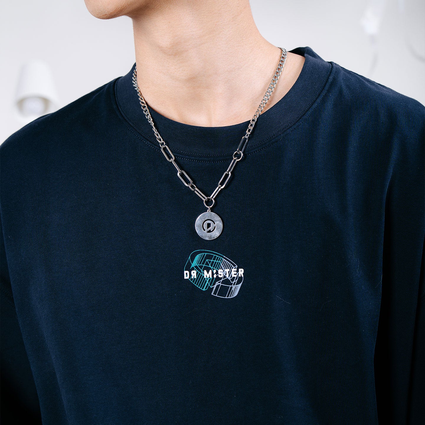 Blue Print Tee - Navy Blue