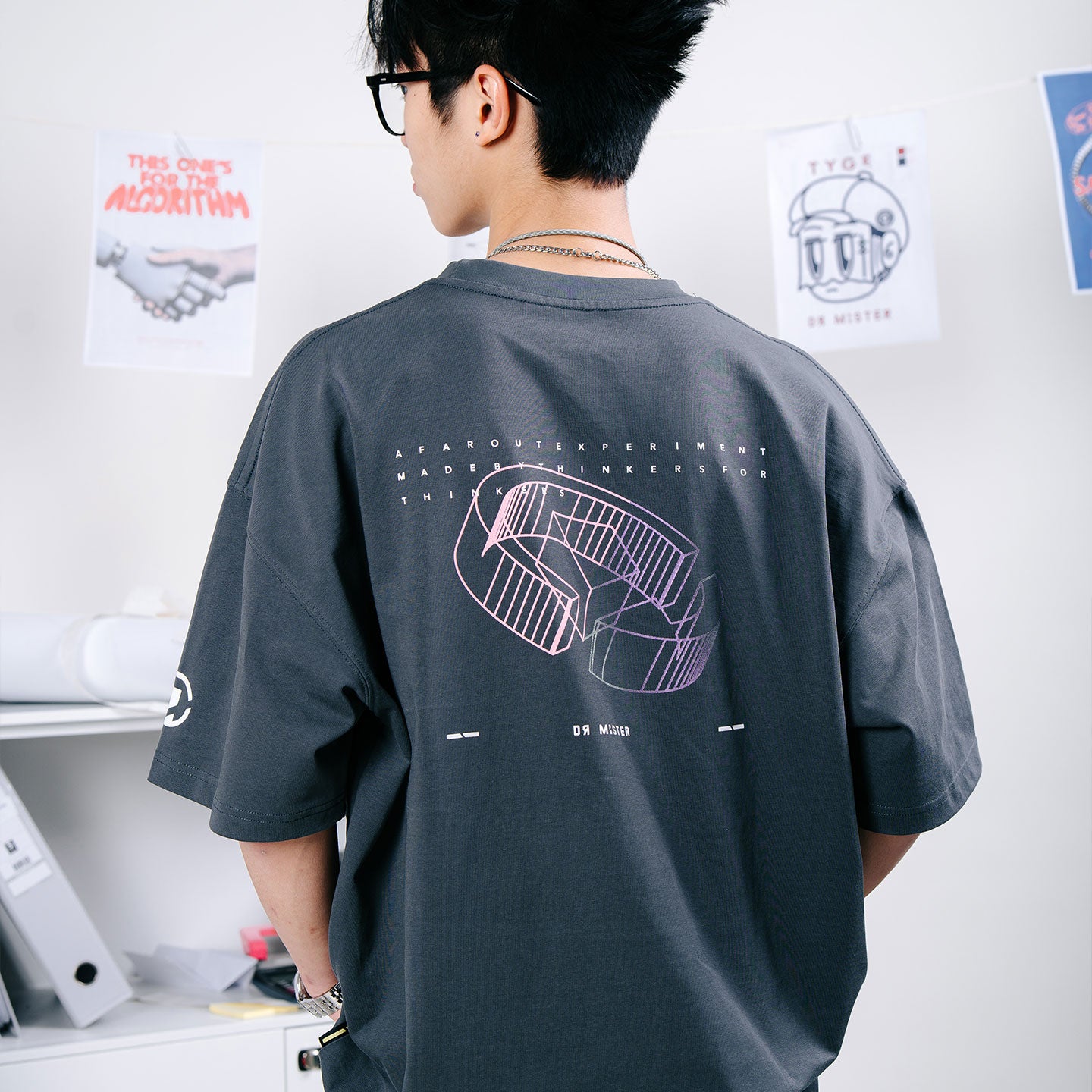 Blue Print Tee - Grey (Half Reflective)