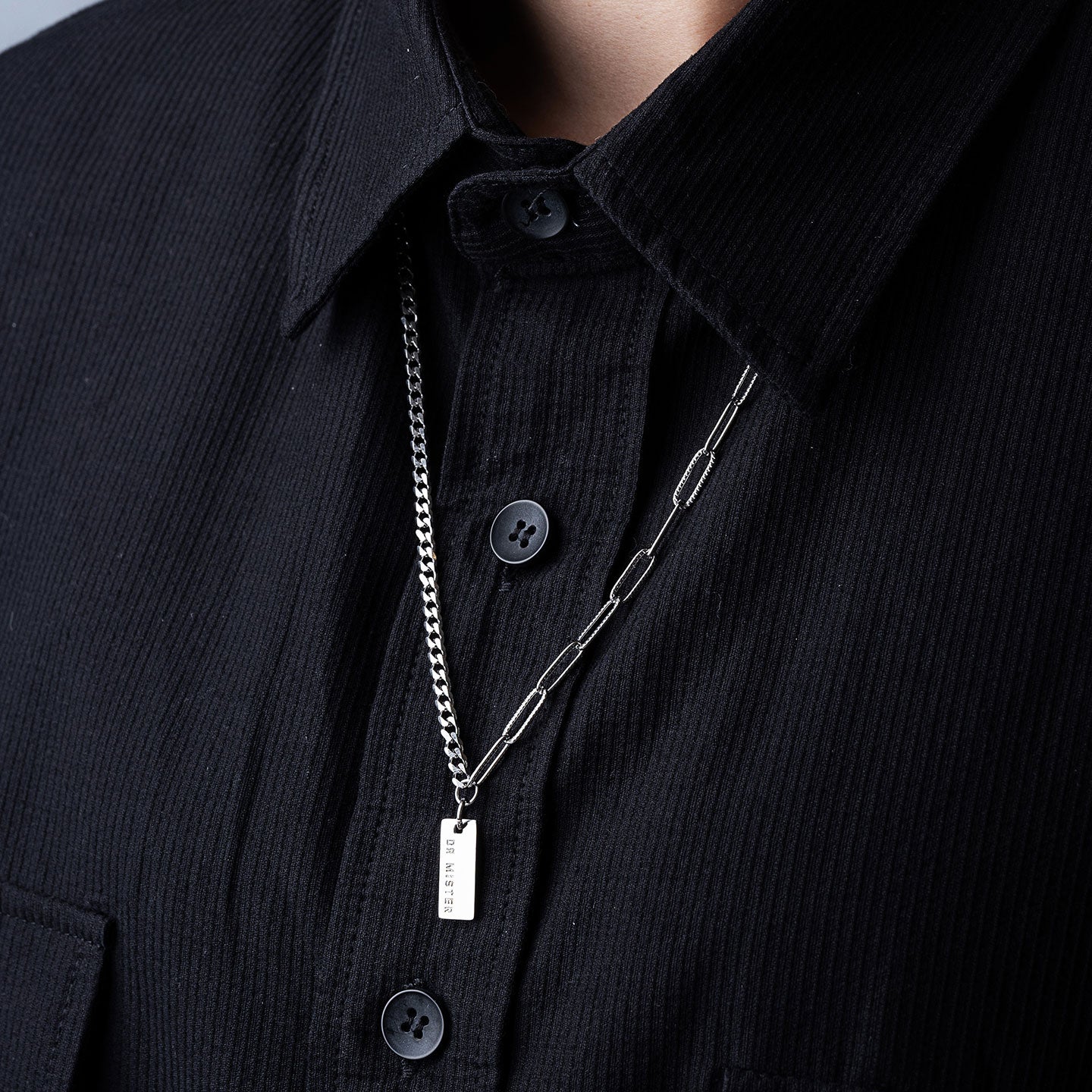 Duo Miniature Pendant Necklace - Silver