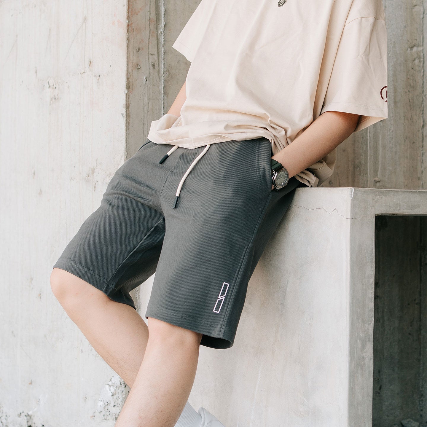 Brand Motif Track Shorts - Wolf Grey