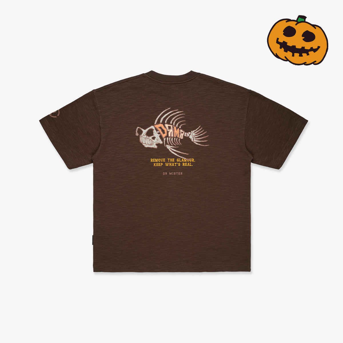 Fish Bone Slub Tee - Brown