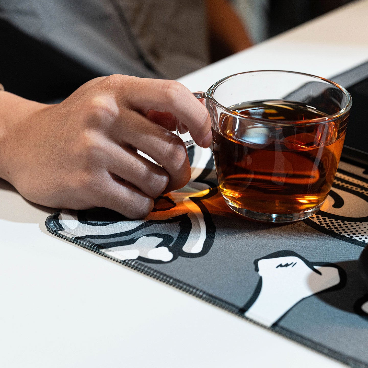 Half Dead Half Famous Desk Mat - Grey