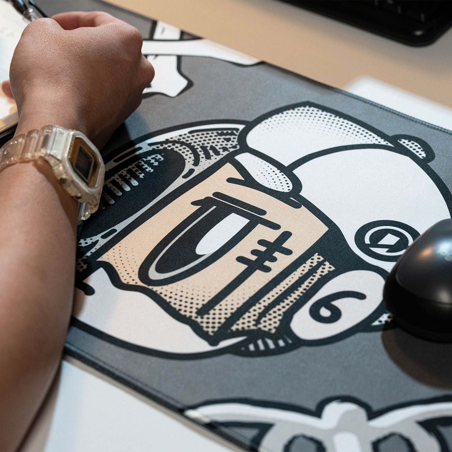 Half Dead Half Famous Desk Mat - Grey