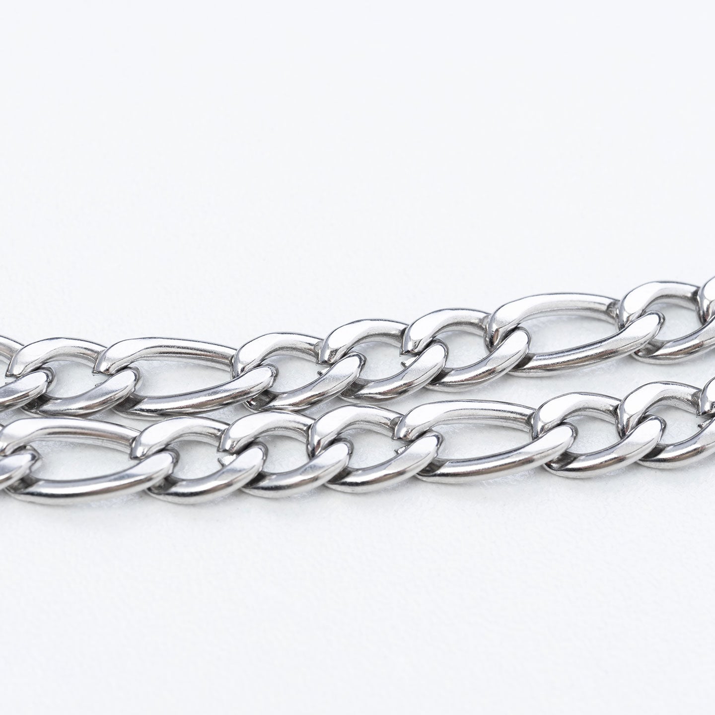 Layered Figaro Chain Bracelet - Silver