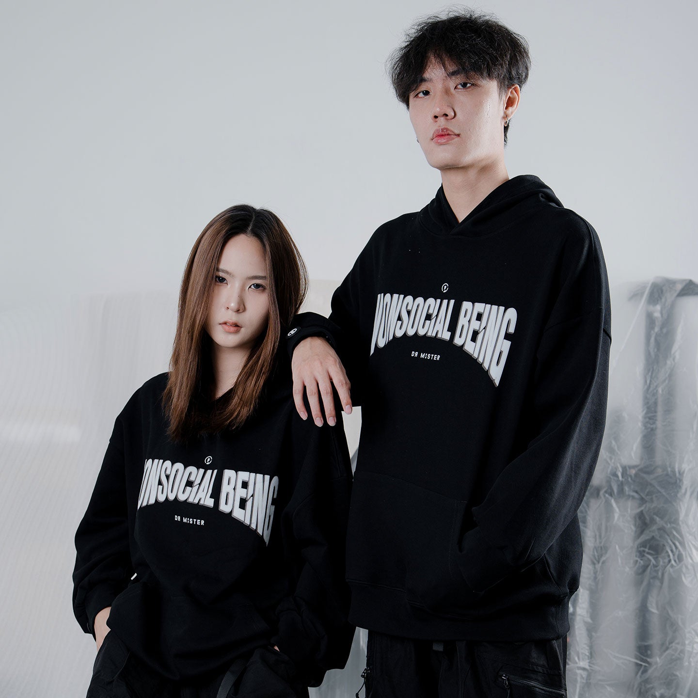 Varsity Oversized Hoodie - Black