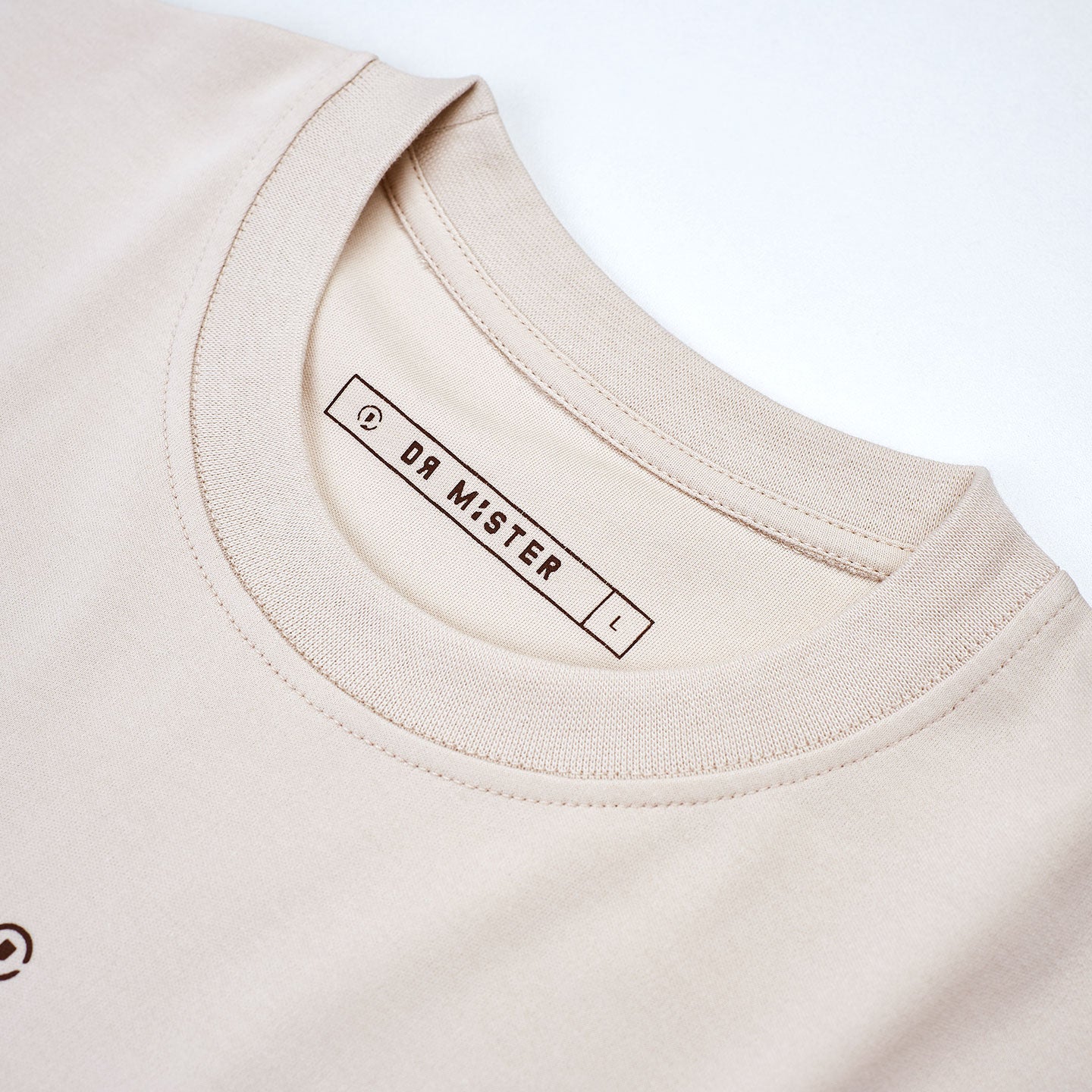College Oversized Tee - Beige