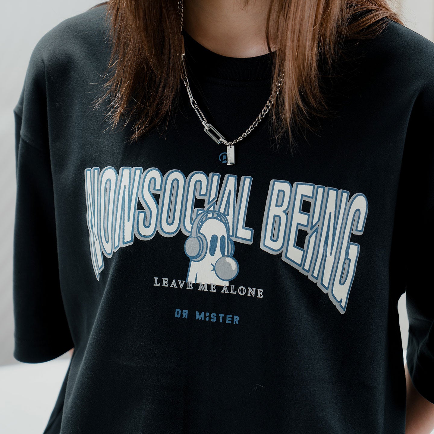 College Oversized Tee - Black