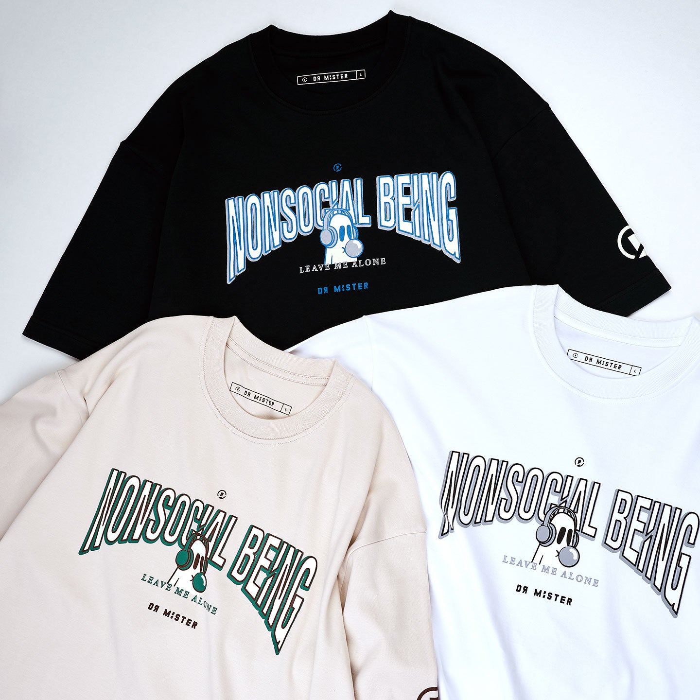 College Oversized Tee - Beige