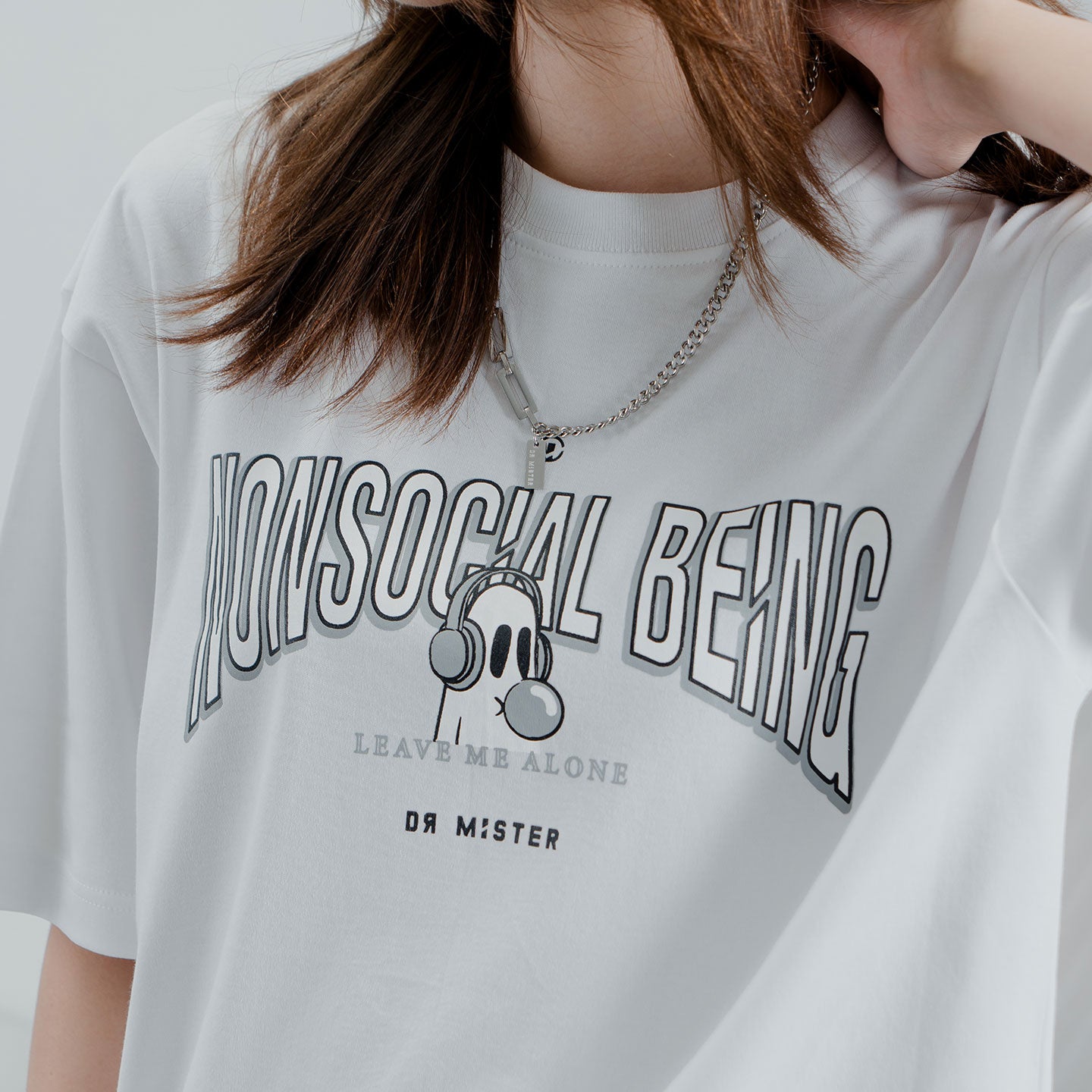 College Oversized Tee - White