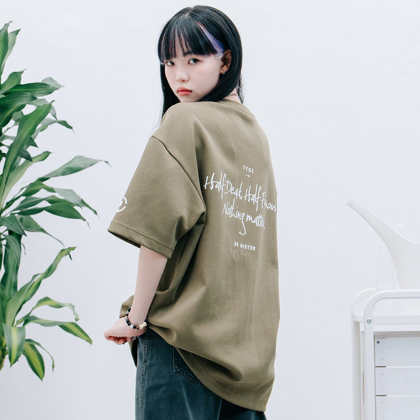 Nothing Matters Heavy Broad Tee - Olive Green