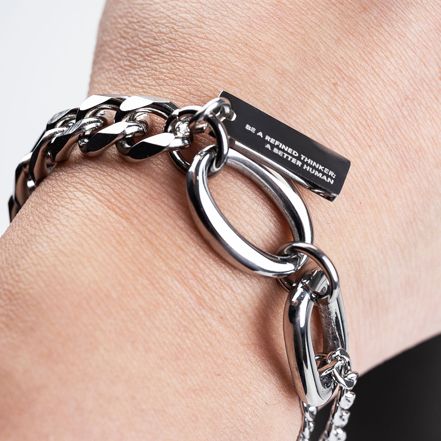 OS-Linked Duo Chain Bracelet - Silver