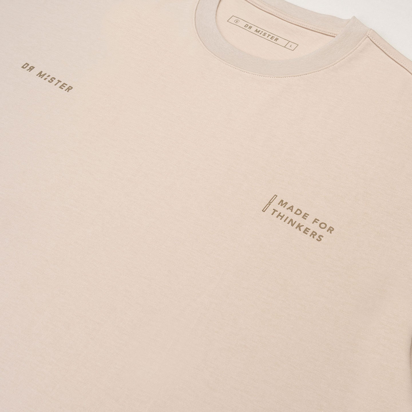 Outline Logo Broad Tee - Beige
