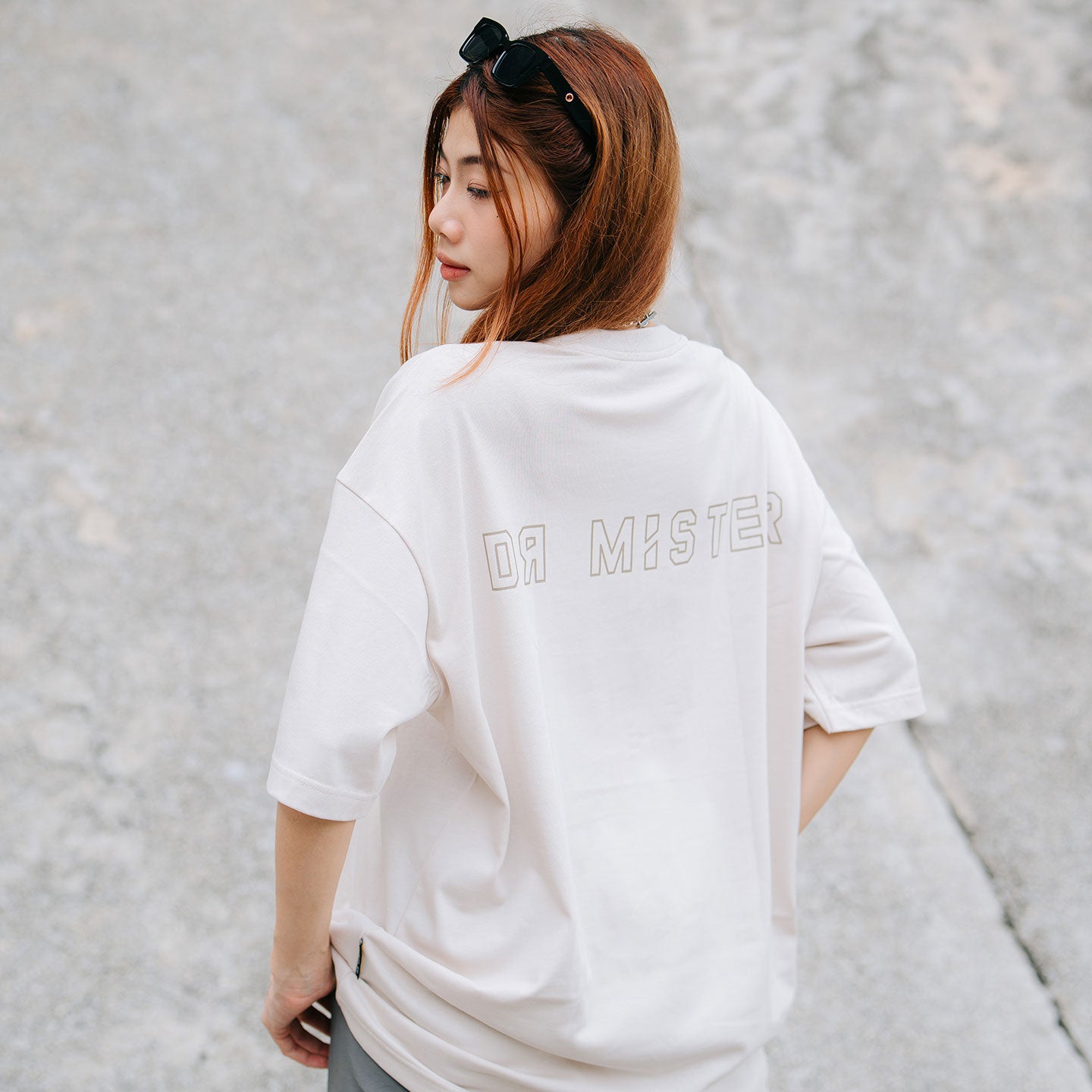Outline Logo Broad Tee - Beige