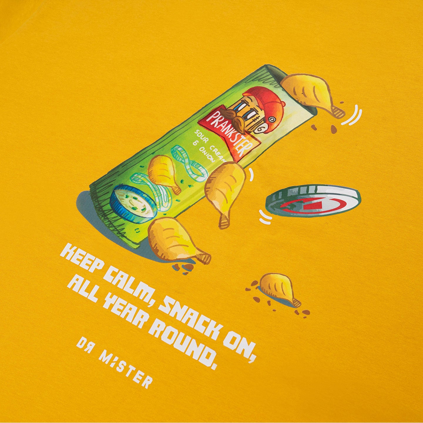 Prankster Chip Broad Tee - Amber Yellow