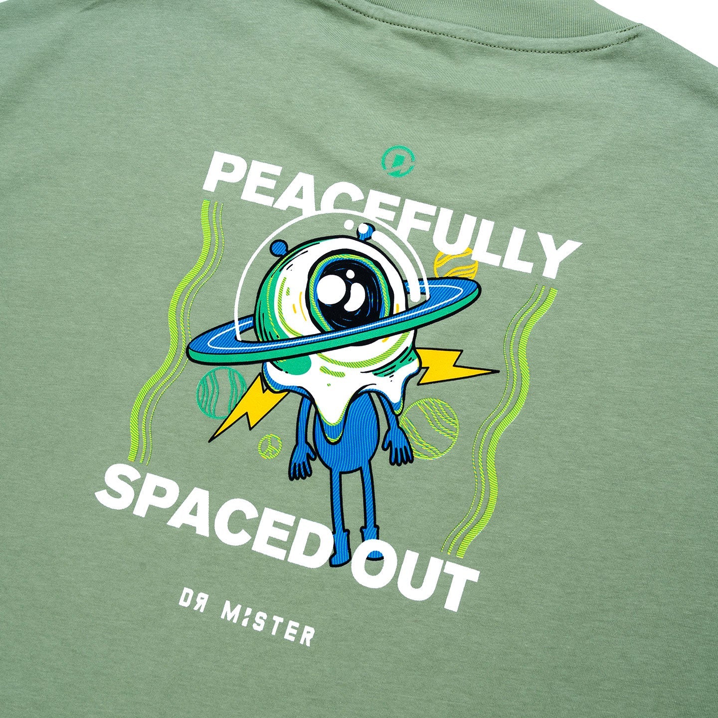 Spaced Out Broad Tee - Moss Green