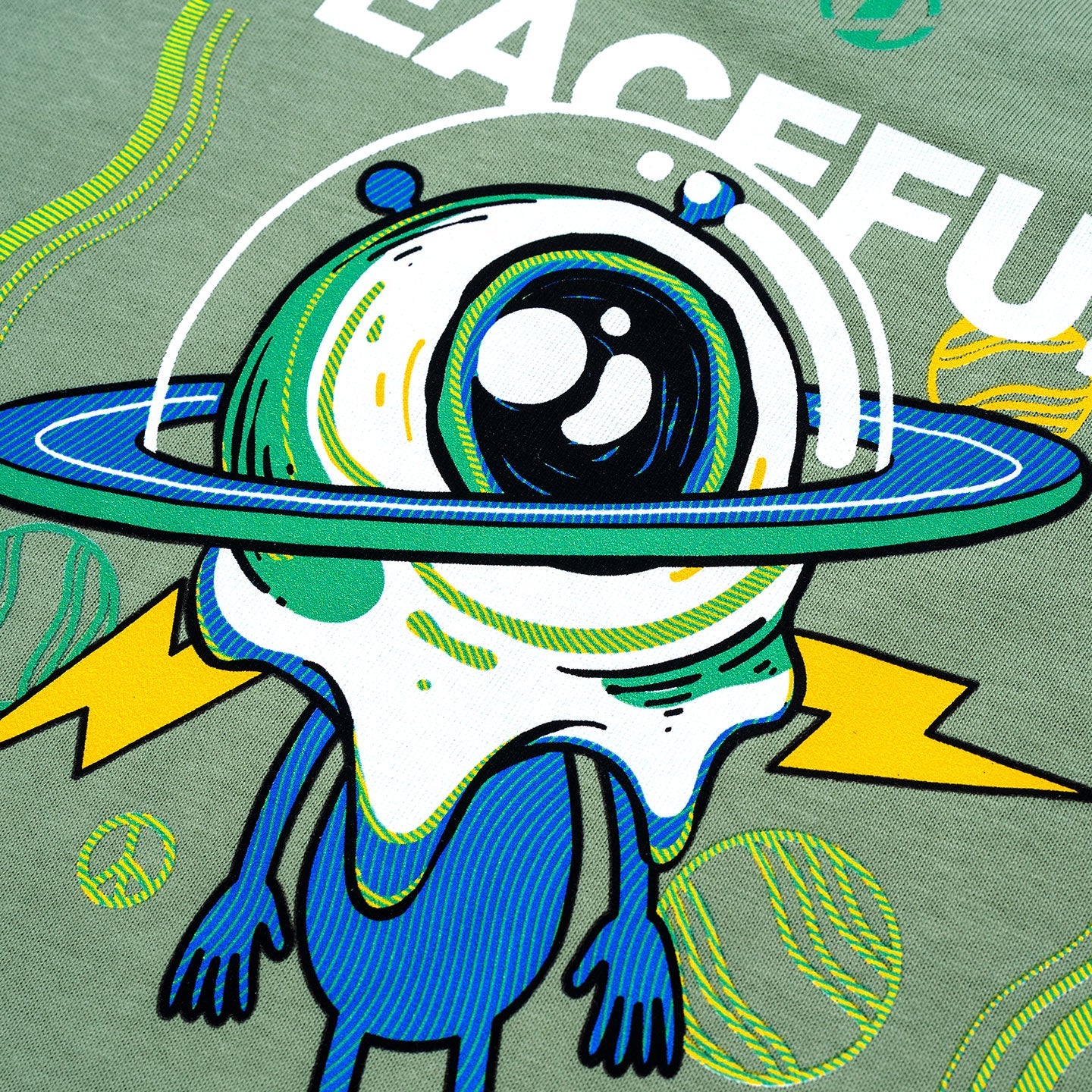 Spaced Out Broad Tee - Moss Green