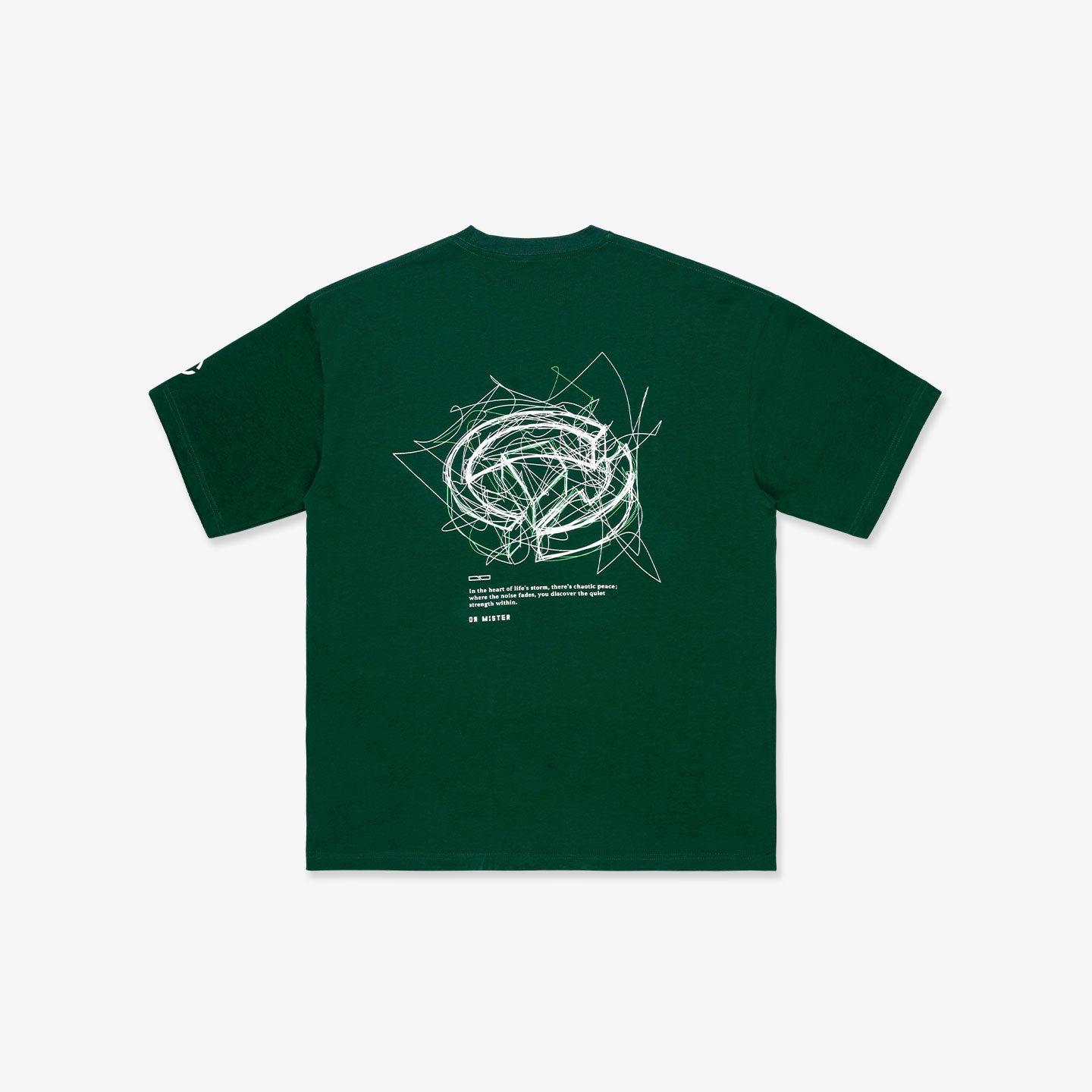 Scribbles Chaotic Peace L-Broad Tee - Sacramento Green