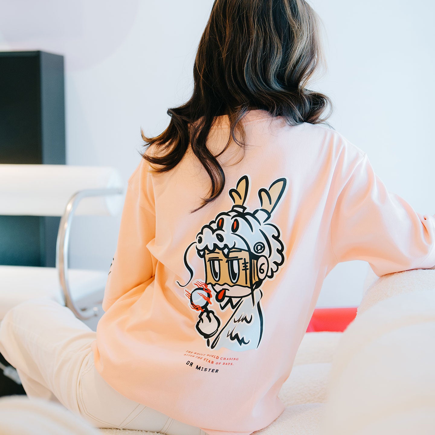 Tyge Dragon Oversized Tee - Salmon Pink (Special Edition)