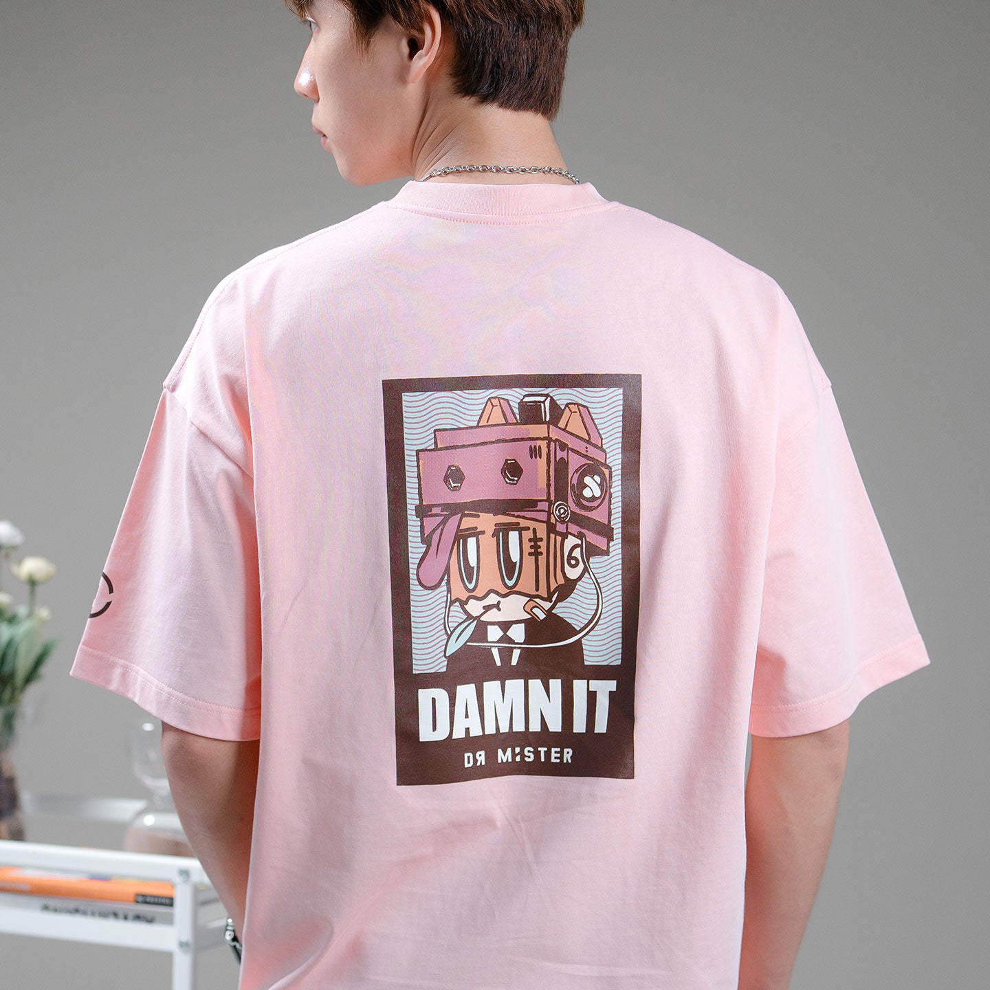 Tough Life Tee- Beige Pink