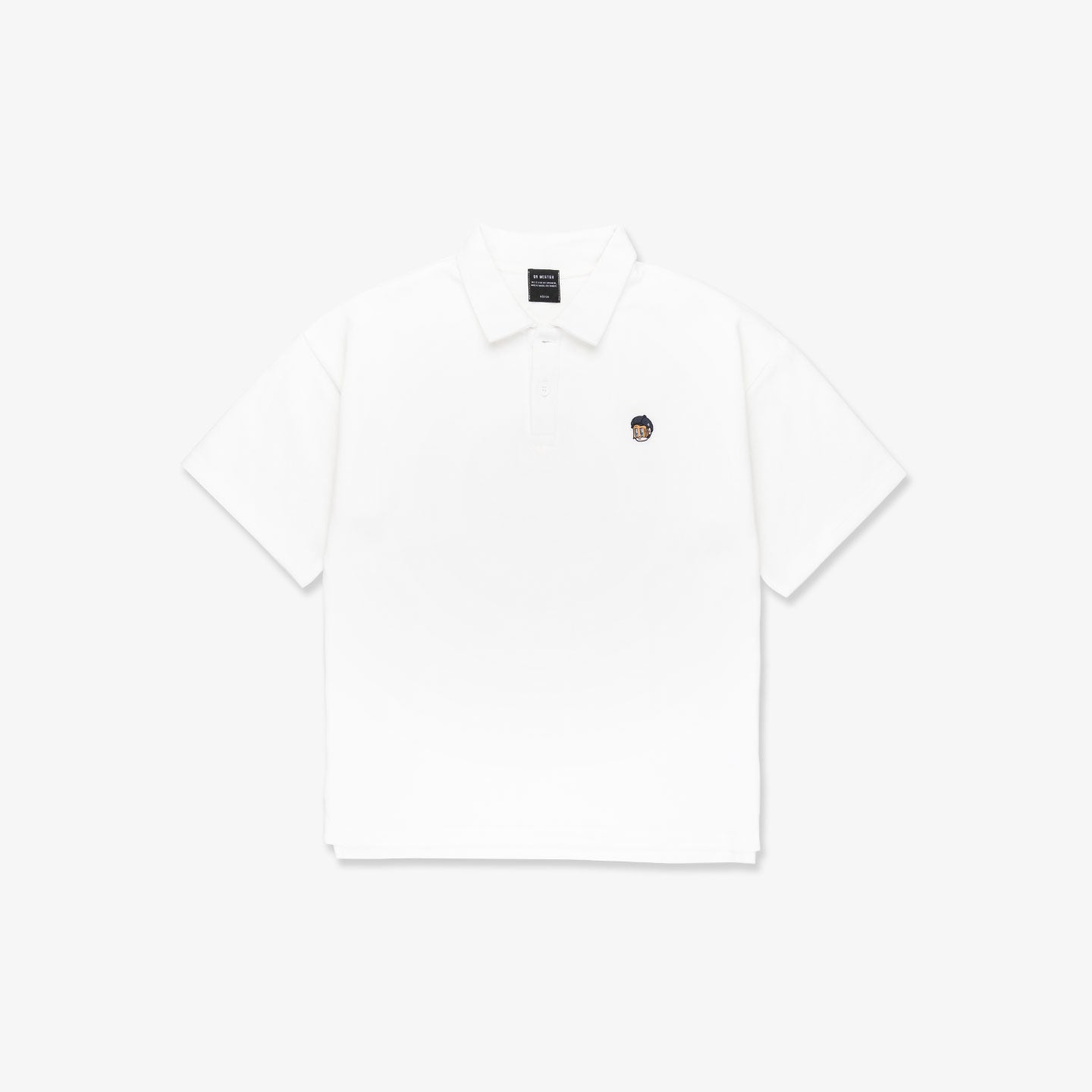 Patched Polo Tee - White