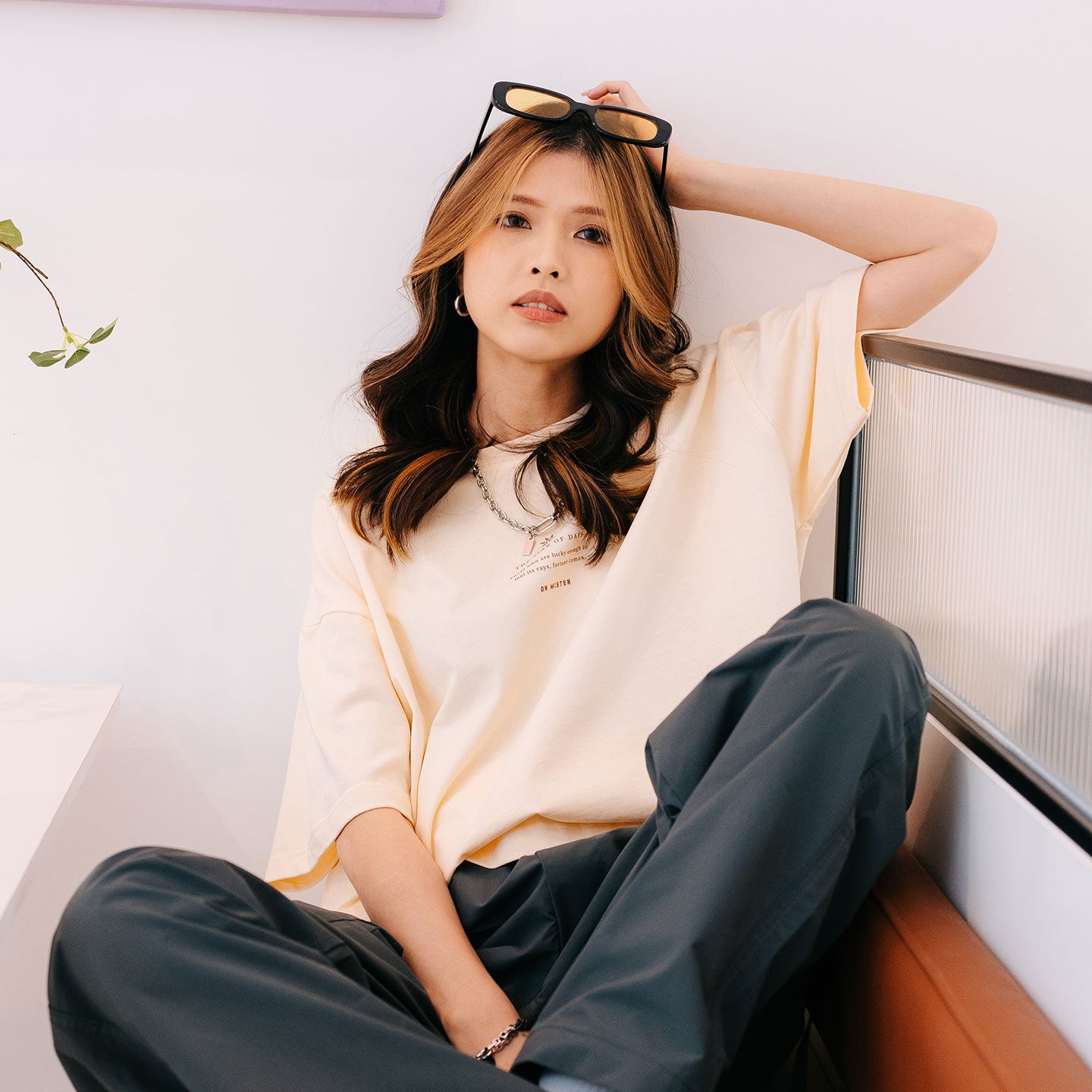 The Sun Broad Tee - Cream Beige