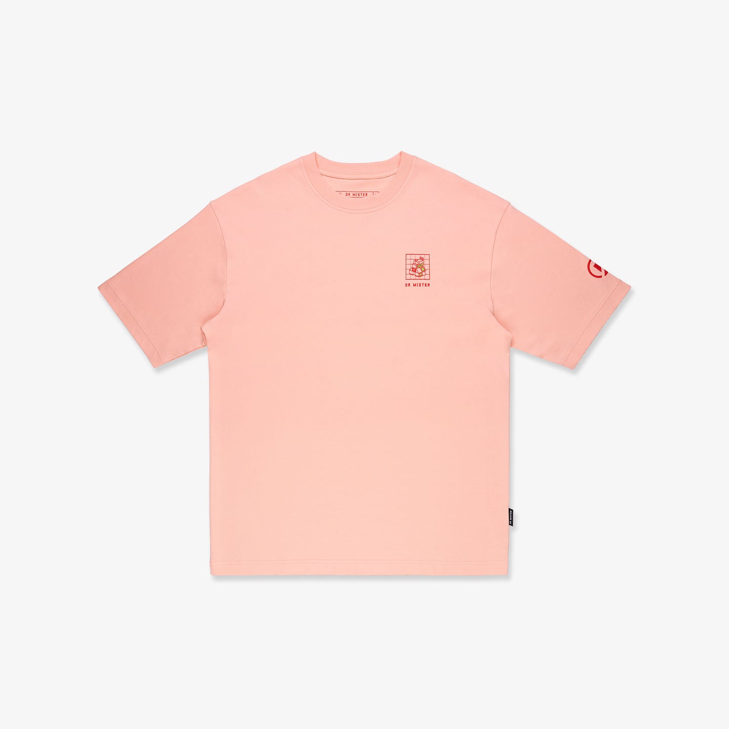 Twotone Dino Oversized Tee - Salmon Pink