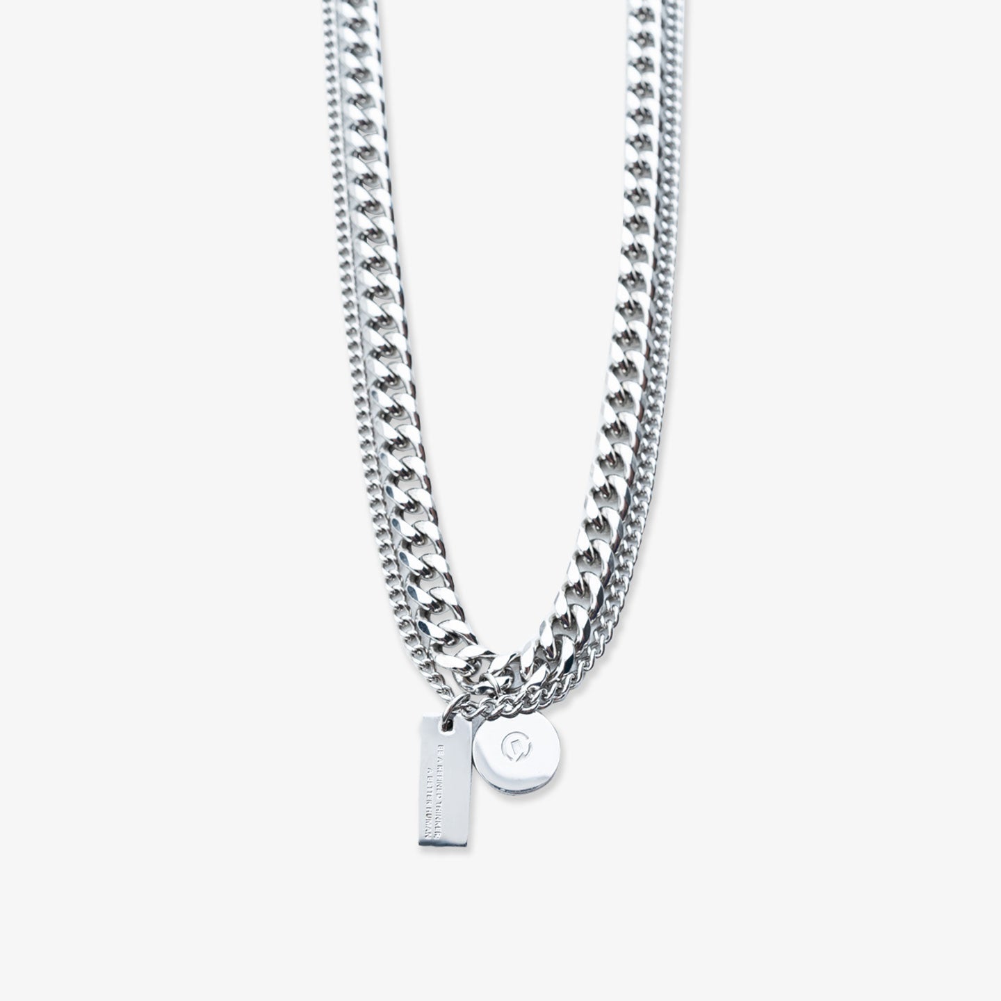 Twofold Hybrid Pendant Necklace - Silver