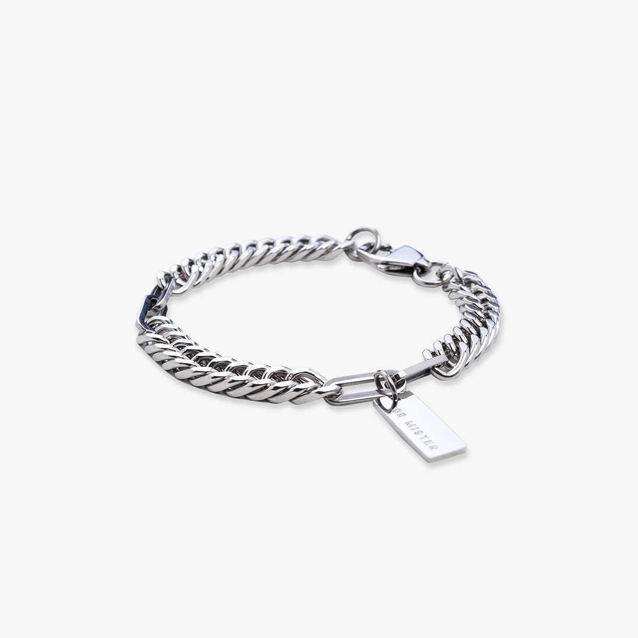 Cuban Hybrid Chain Bracelet - Silver