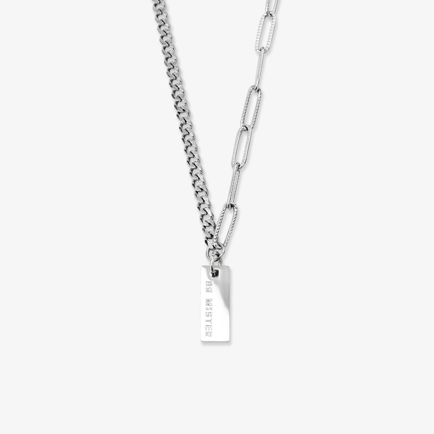 Duo Miniature Pendant Necklace - Silver