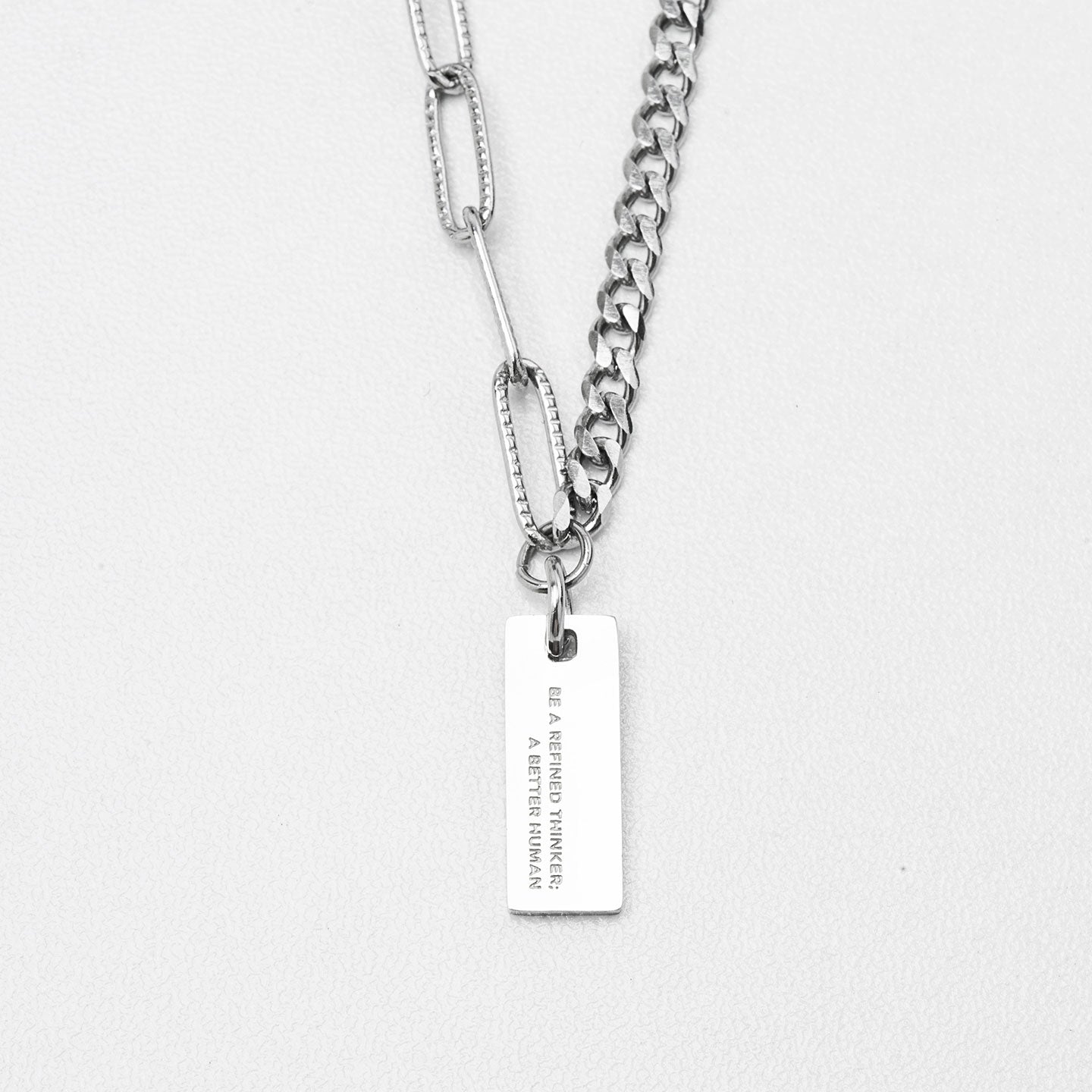 Duo Miniature Pendant Necklace - Silver