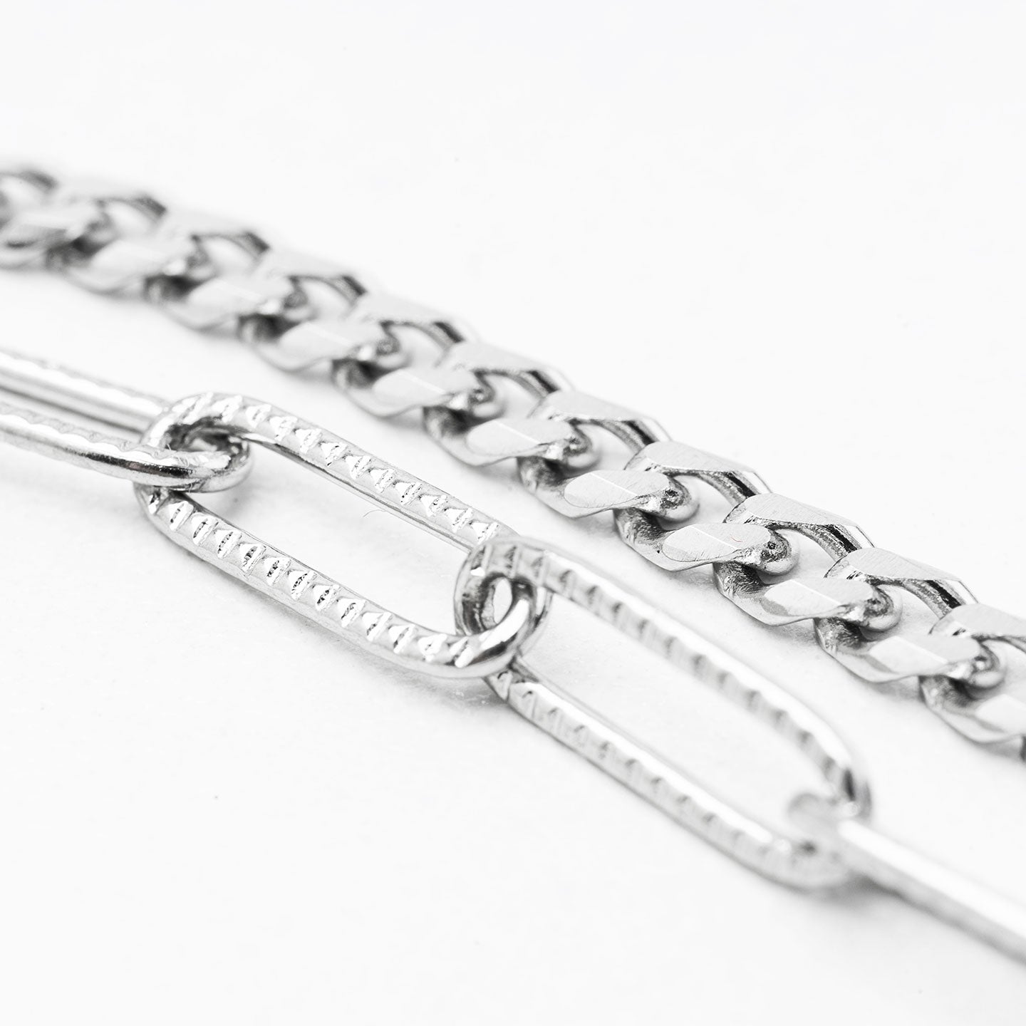 Duo Miniature Pendant Necklace - Silver