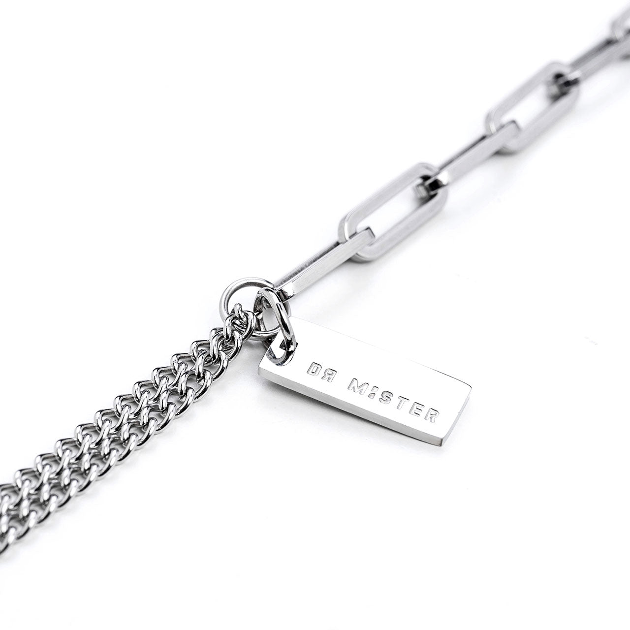 Hybrid Double Chain Bracelet - Silver