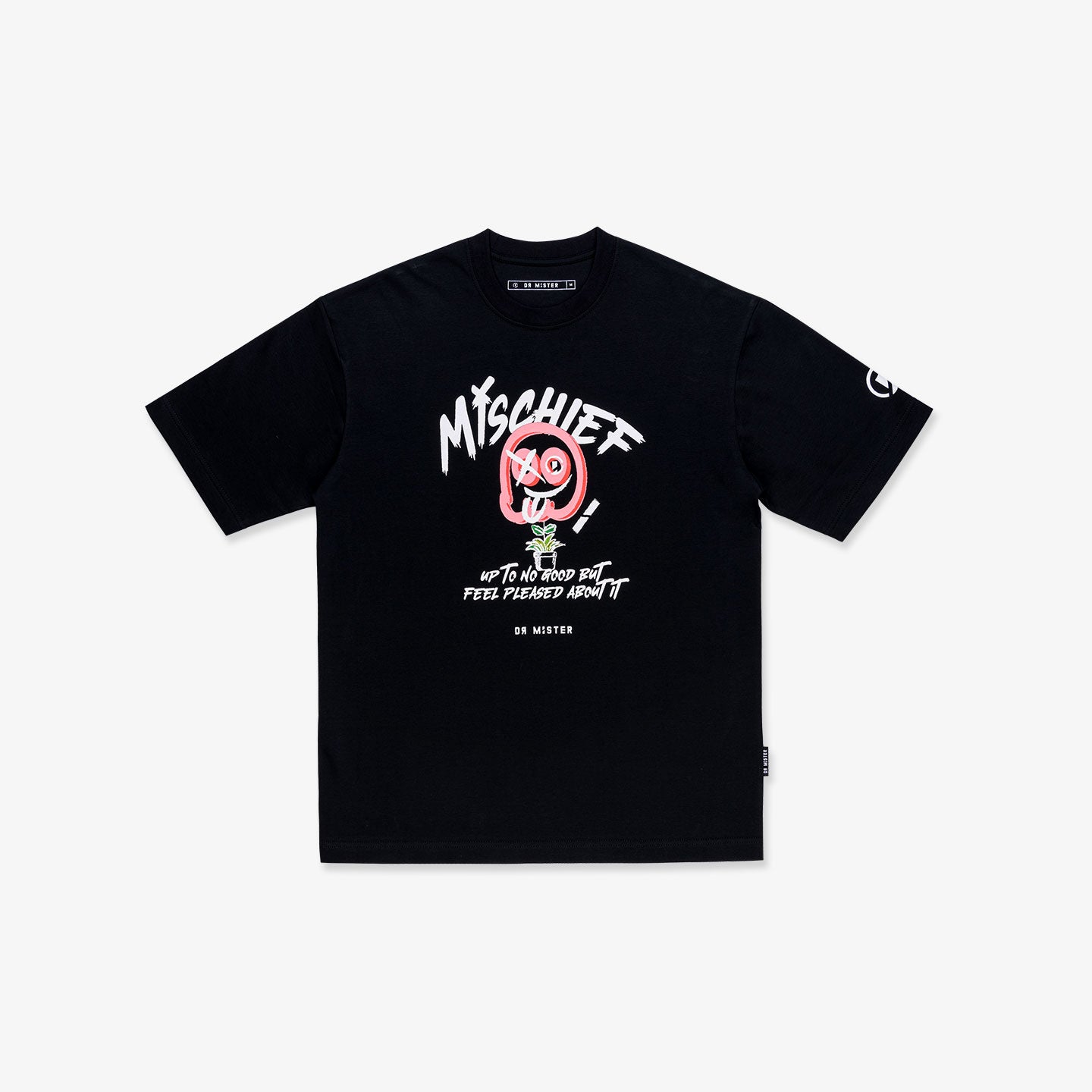 Flora Pot Oversized Tee - Black