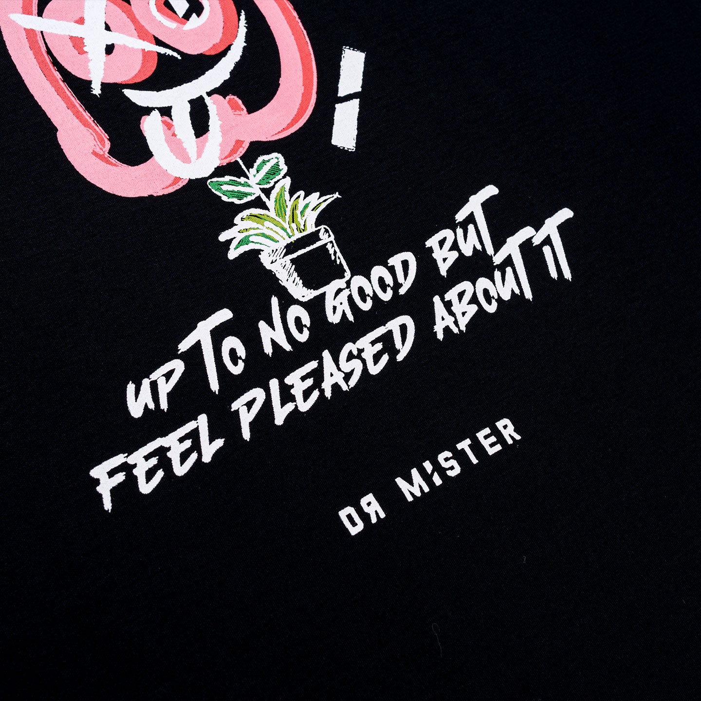 Flora Pot Oversized Tee - Black