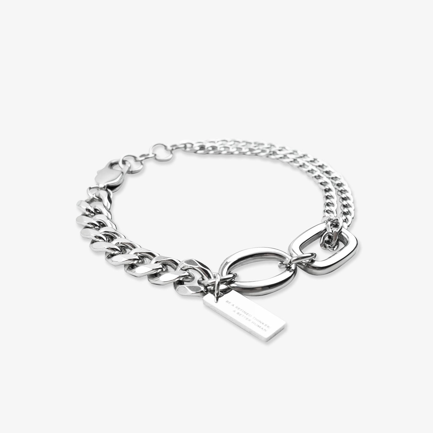 OS-Linked Duo Chain Bracelet - Silver
