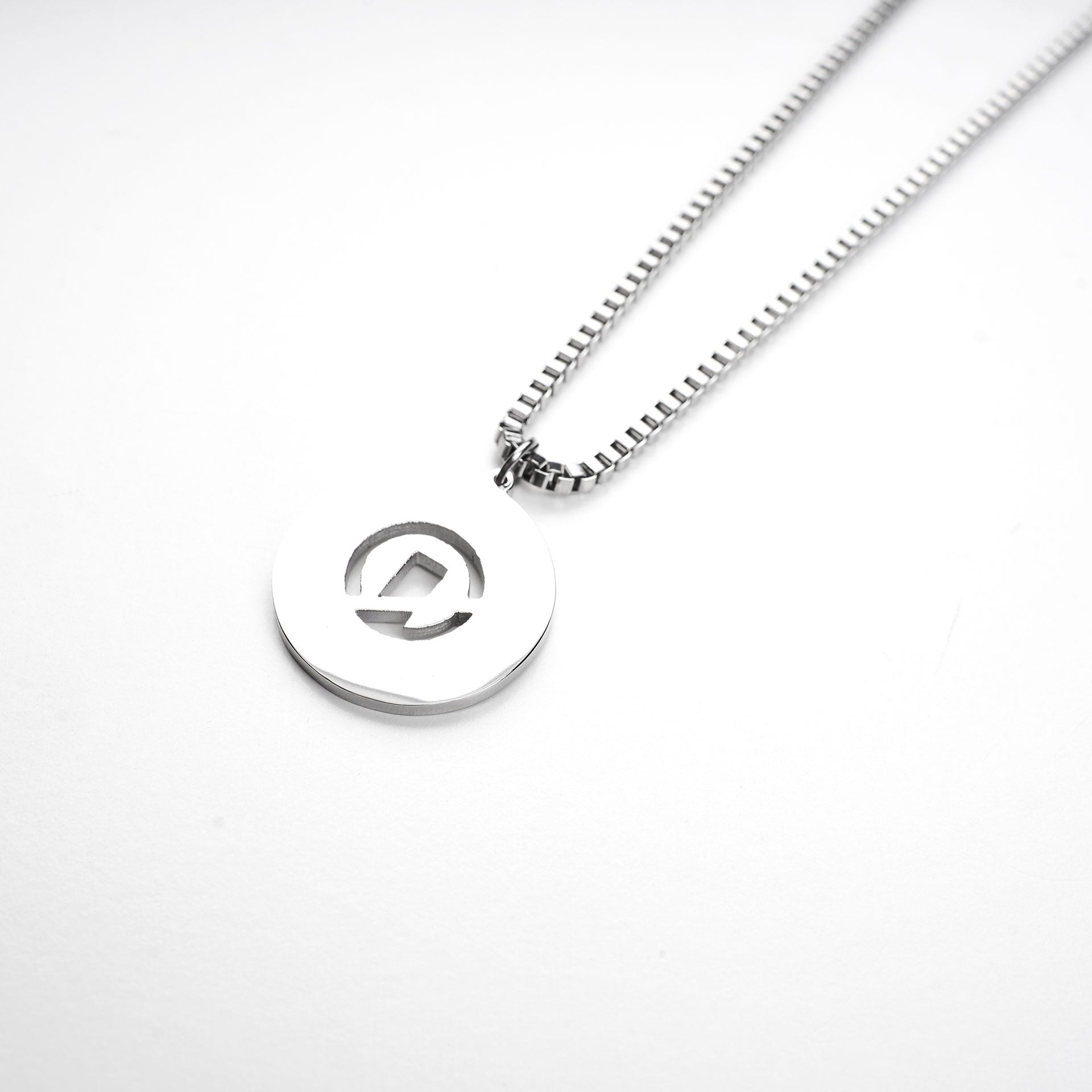 Box Chain Pendant Necklace - Silver