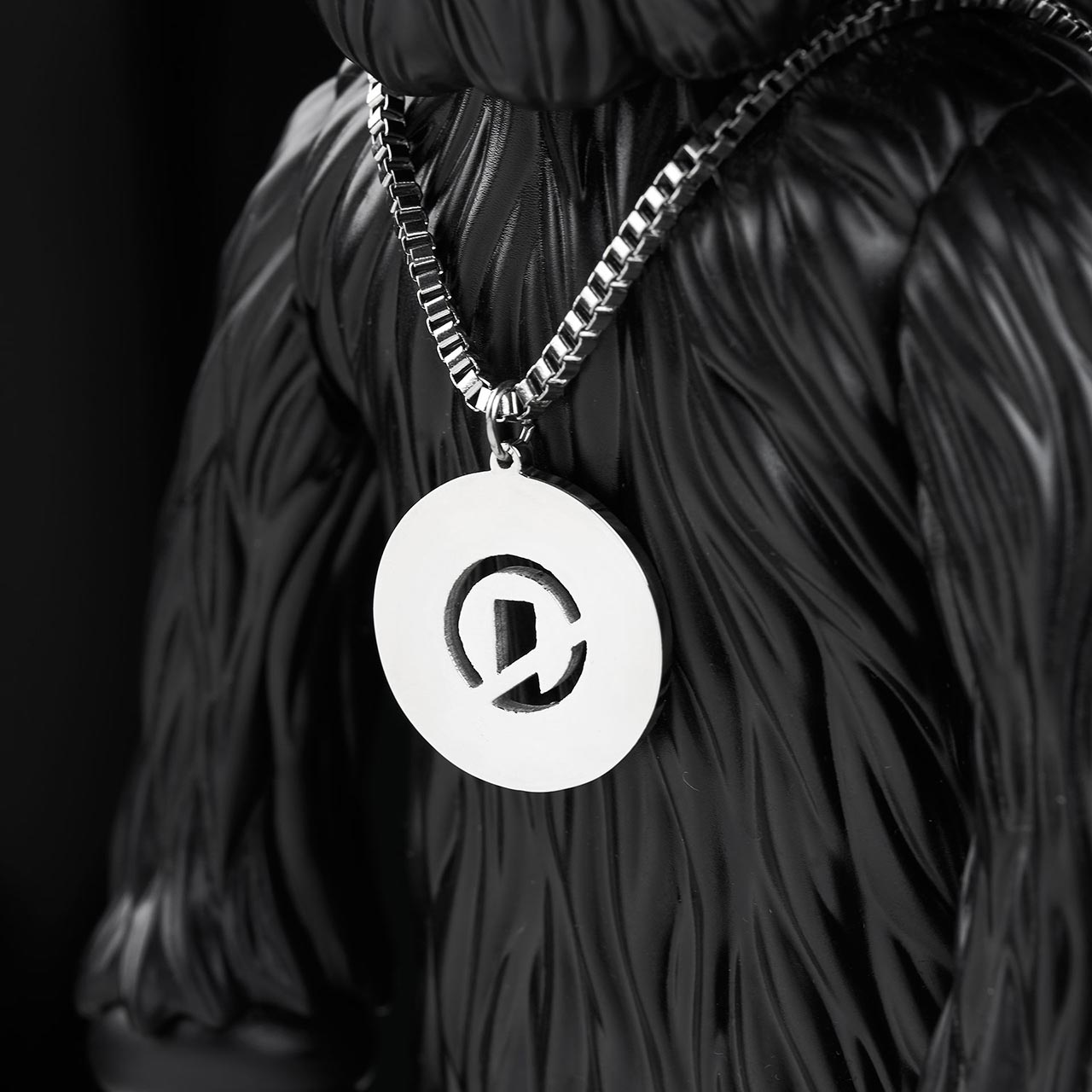 Box Chain Pendant Necklace - Silver