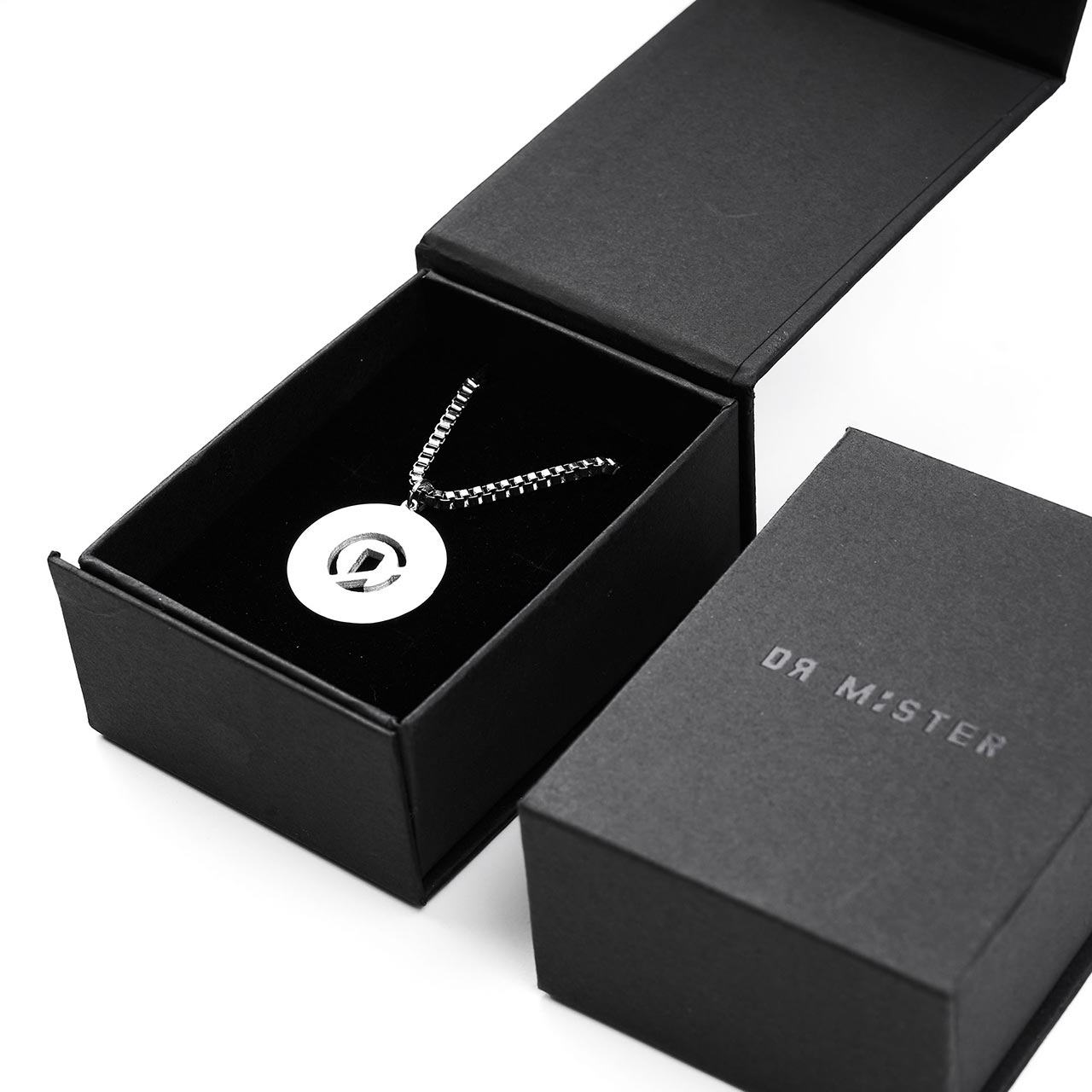 Box Chain Pendant Necklace - Silver