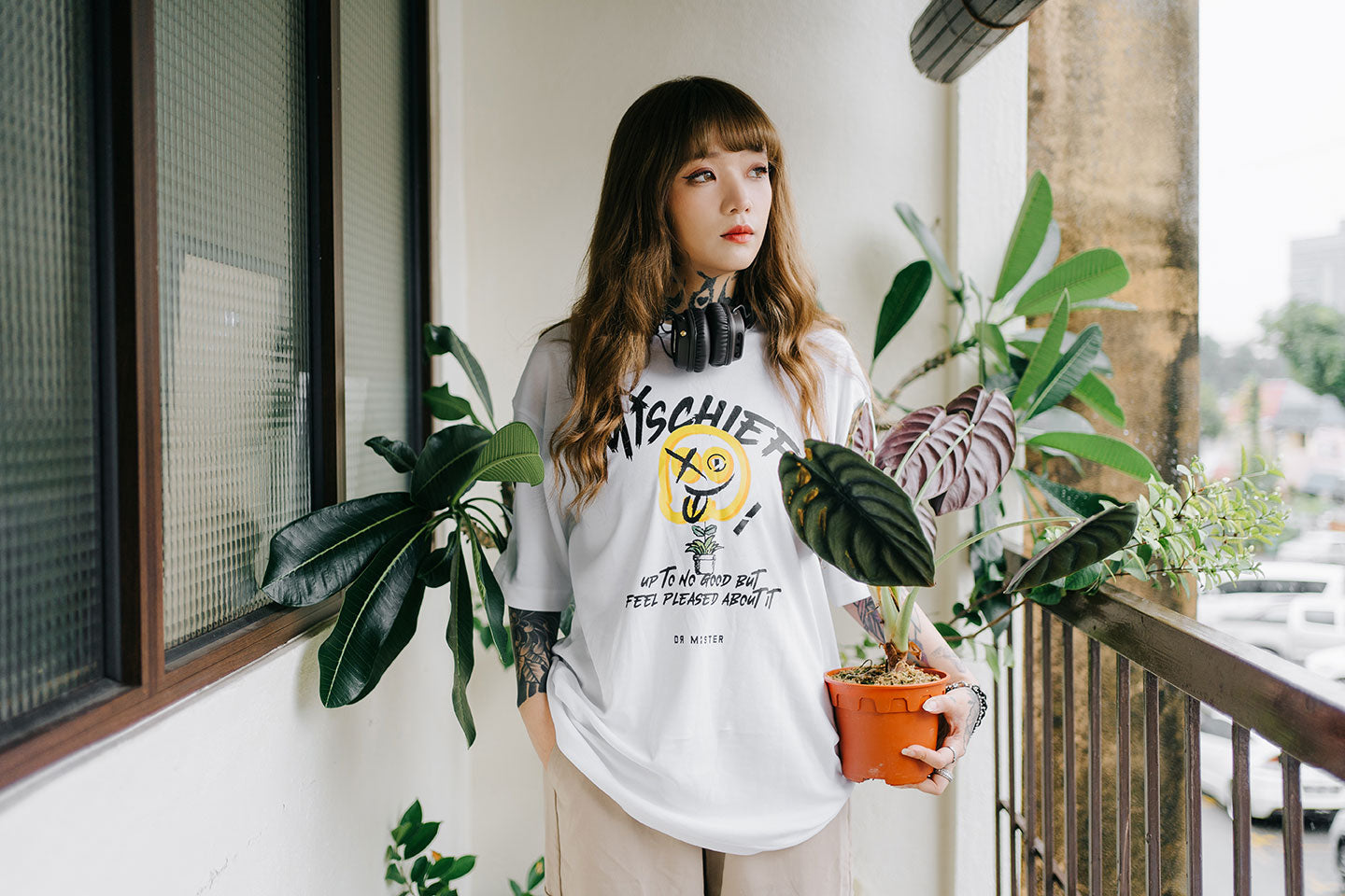 23 - A Playful Addition: The "Mischief" Flora Pot Oversized Tee