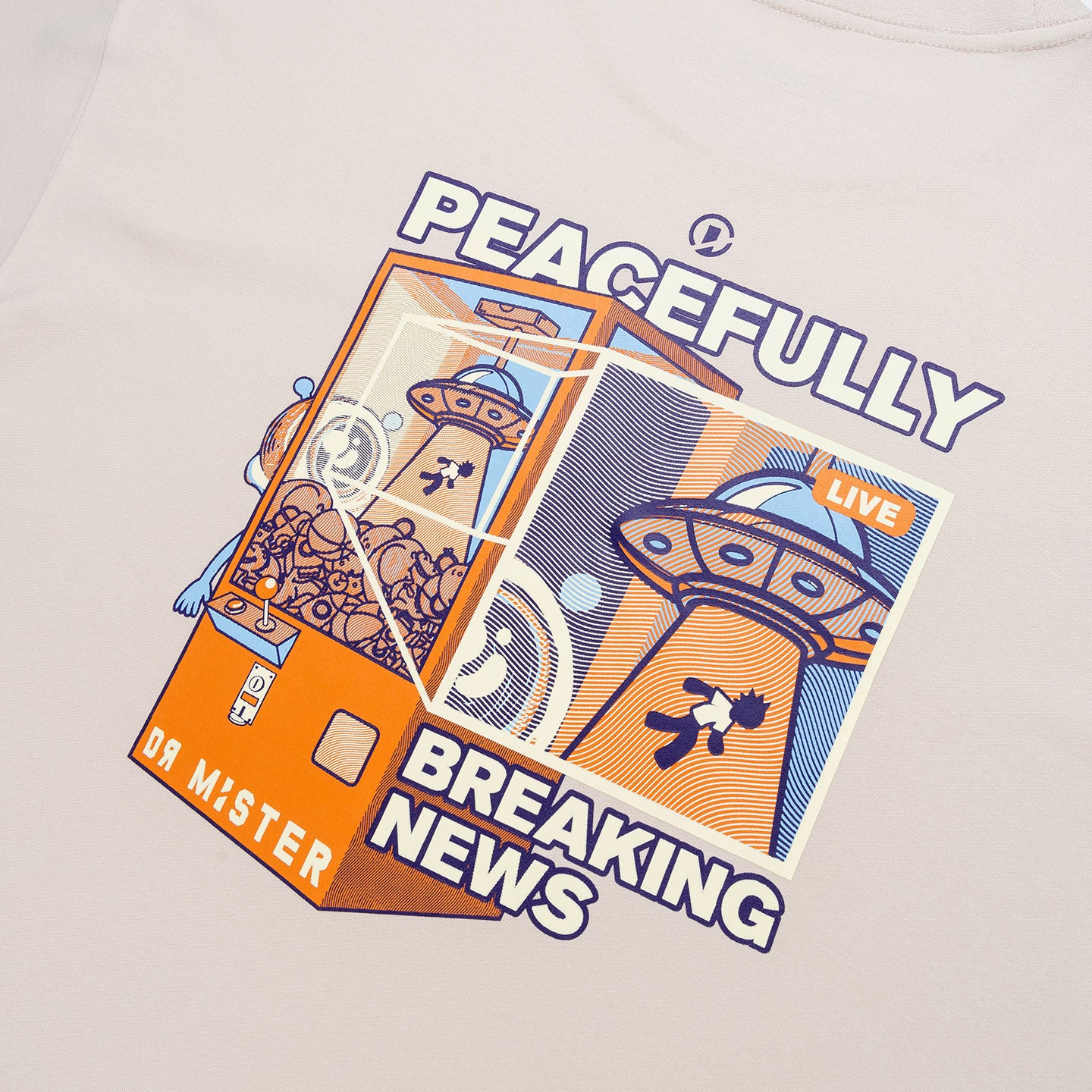 Breaking News Oversized Tee - Beige