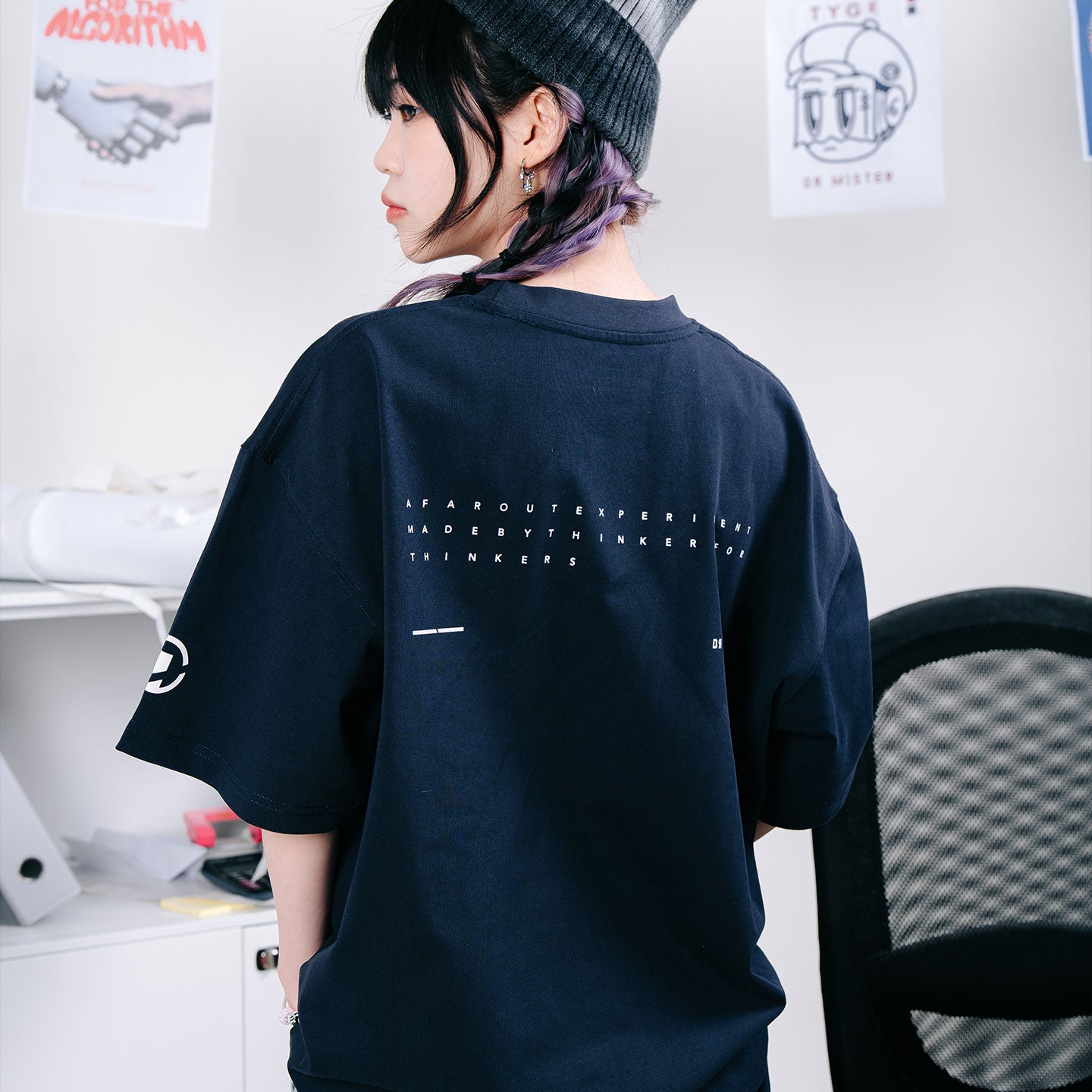 Blue Print Tee - Navy Blue