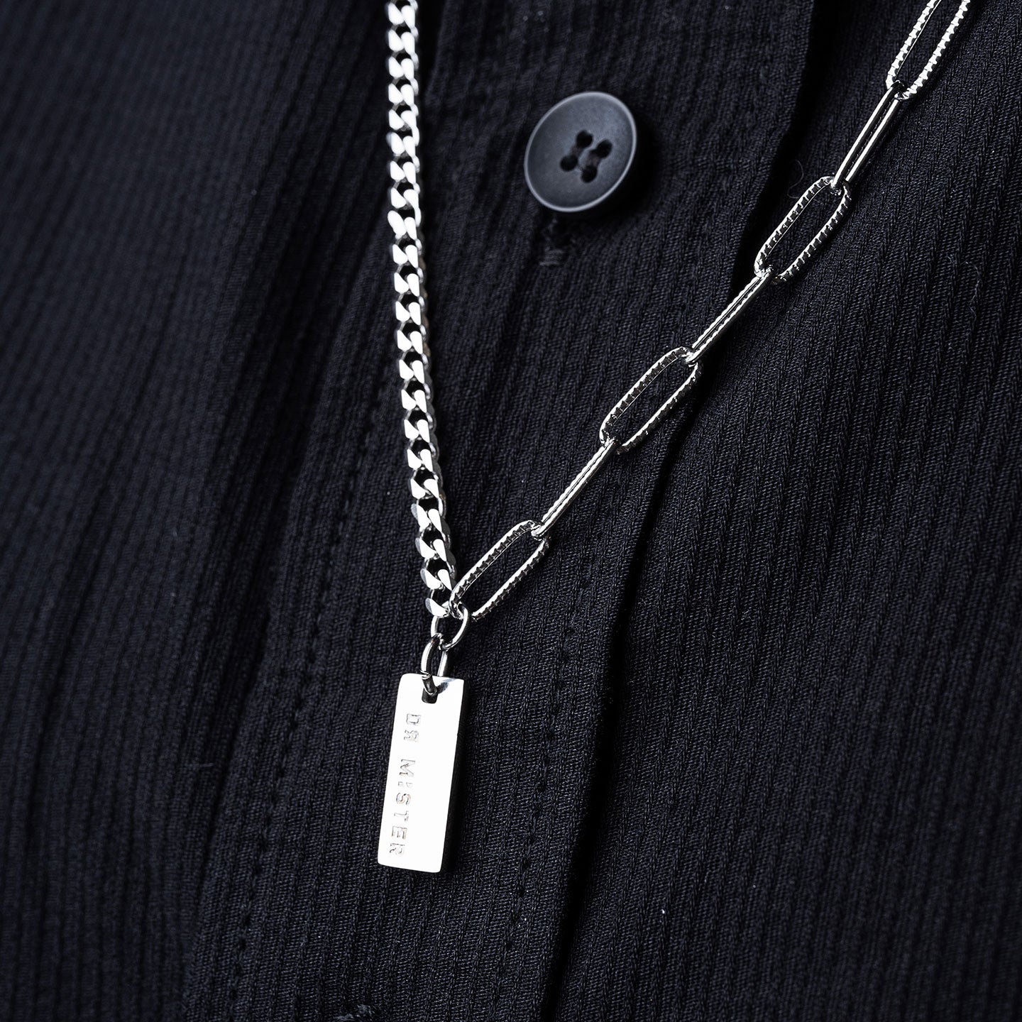 Duo Miniature Pendant Necklace - Silver