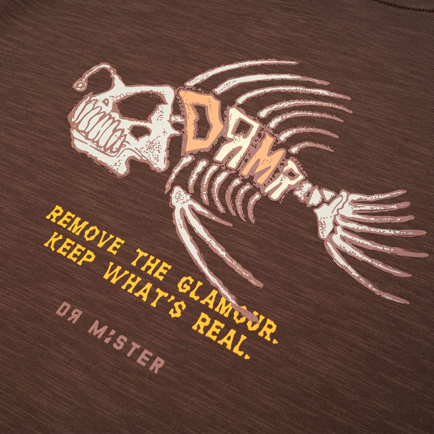 Fish Bone Slub Tee - Brown