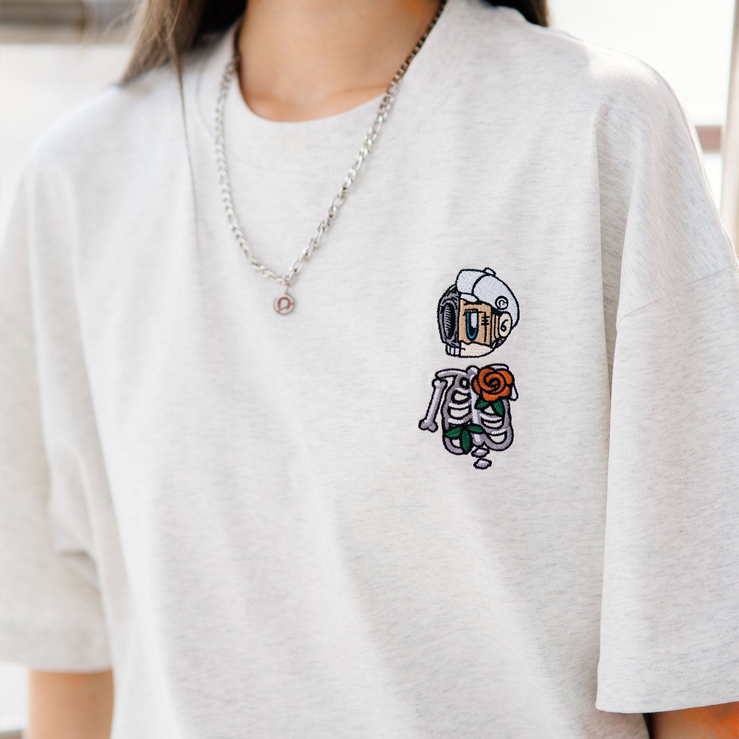 NM Florent Slub Tee - Light Grey