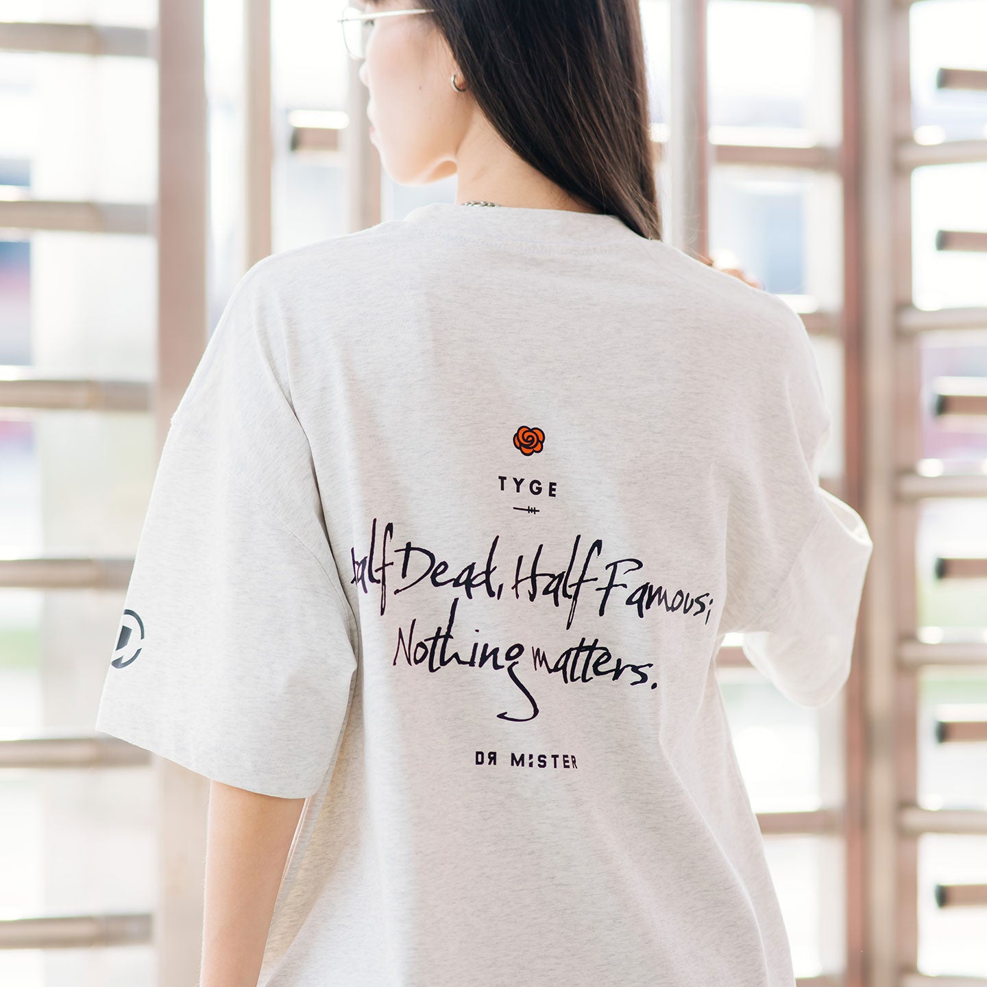 NM Florent Slub Tee - Light Grey