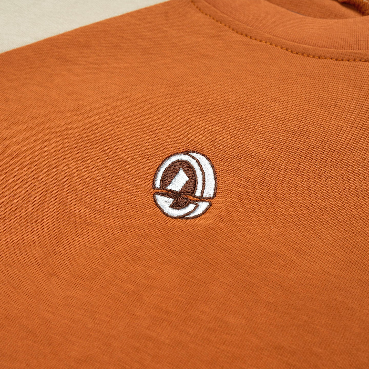 Lustre Panelled Broad Tee - Rust Orange